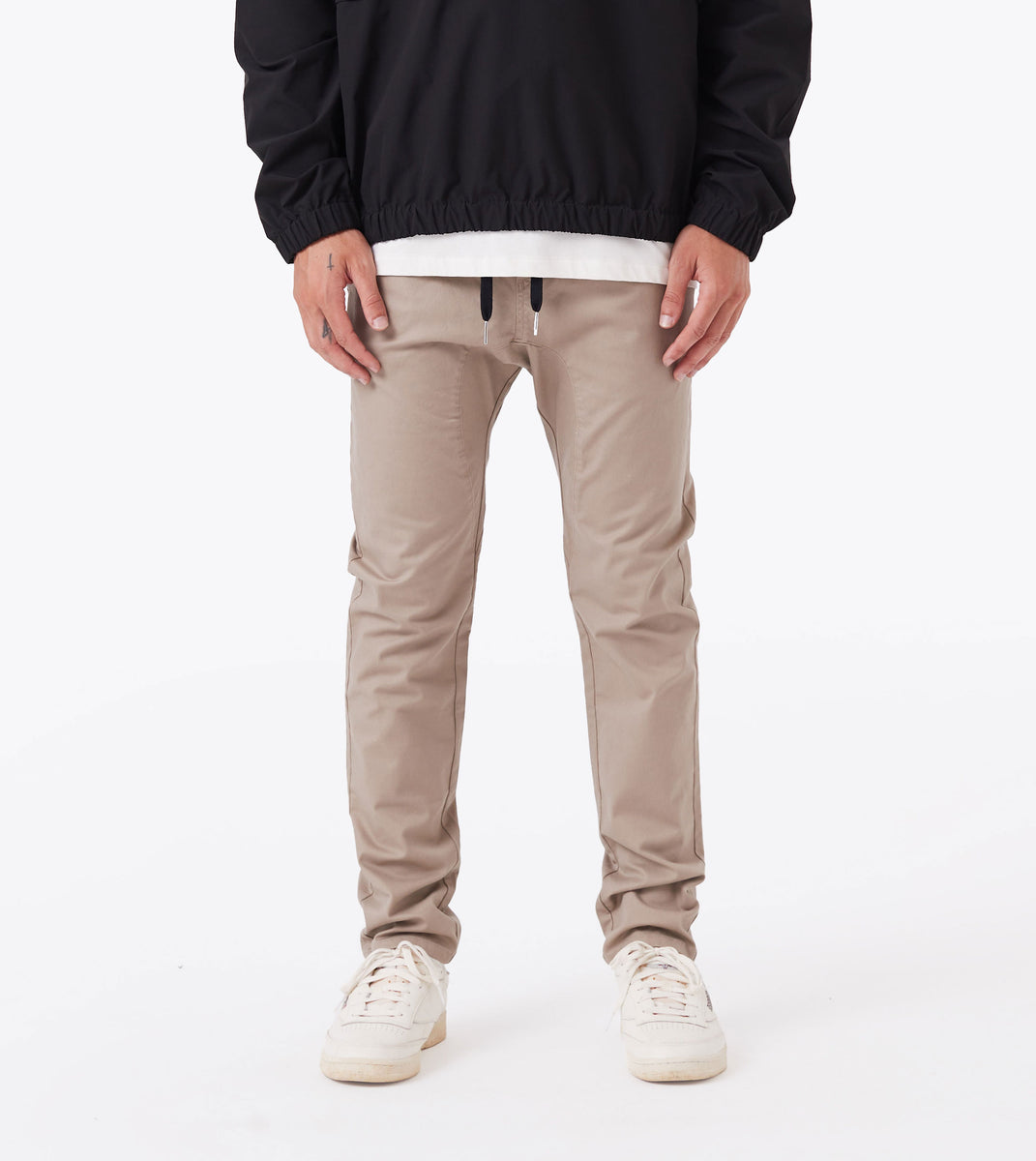 Cotton twill joggers clearance zipper