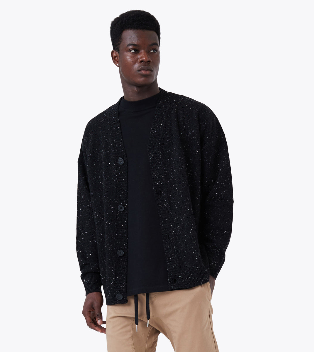 Lowgo Cardigan Black Flec – ZANEROBE