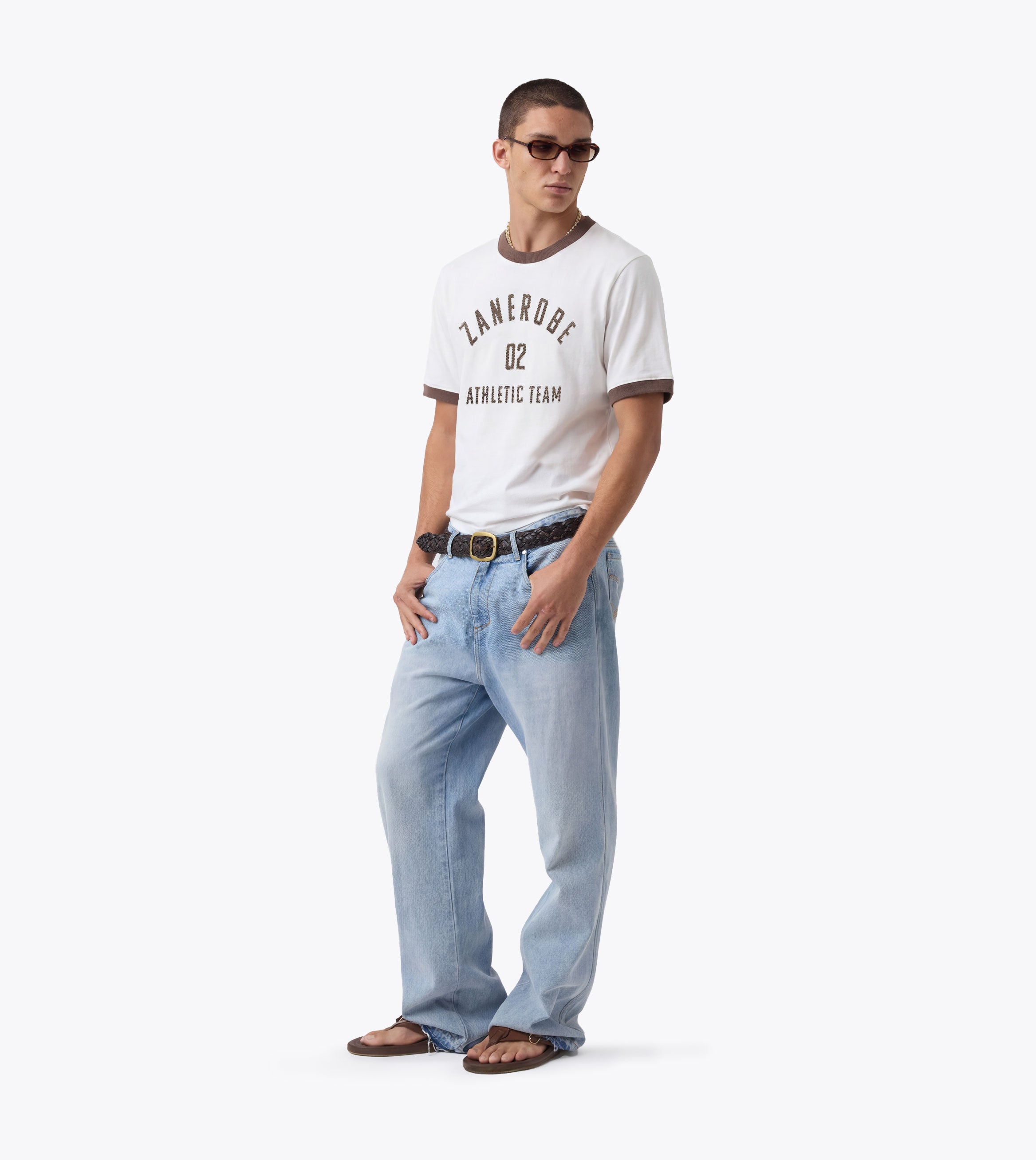 Ath. Baby Ringer Tee Vintage White/Choc