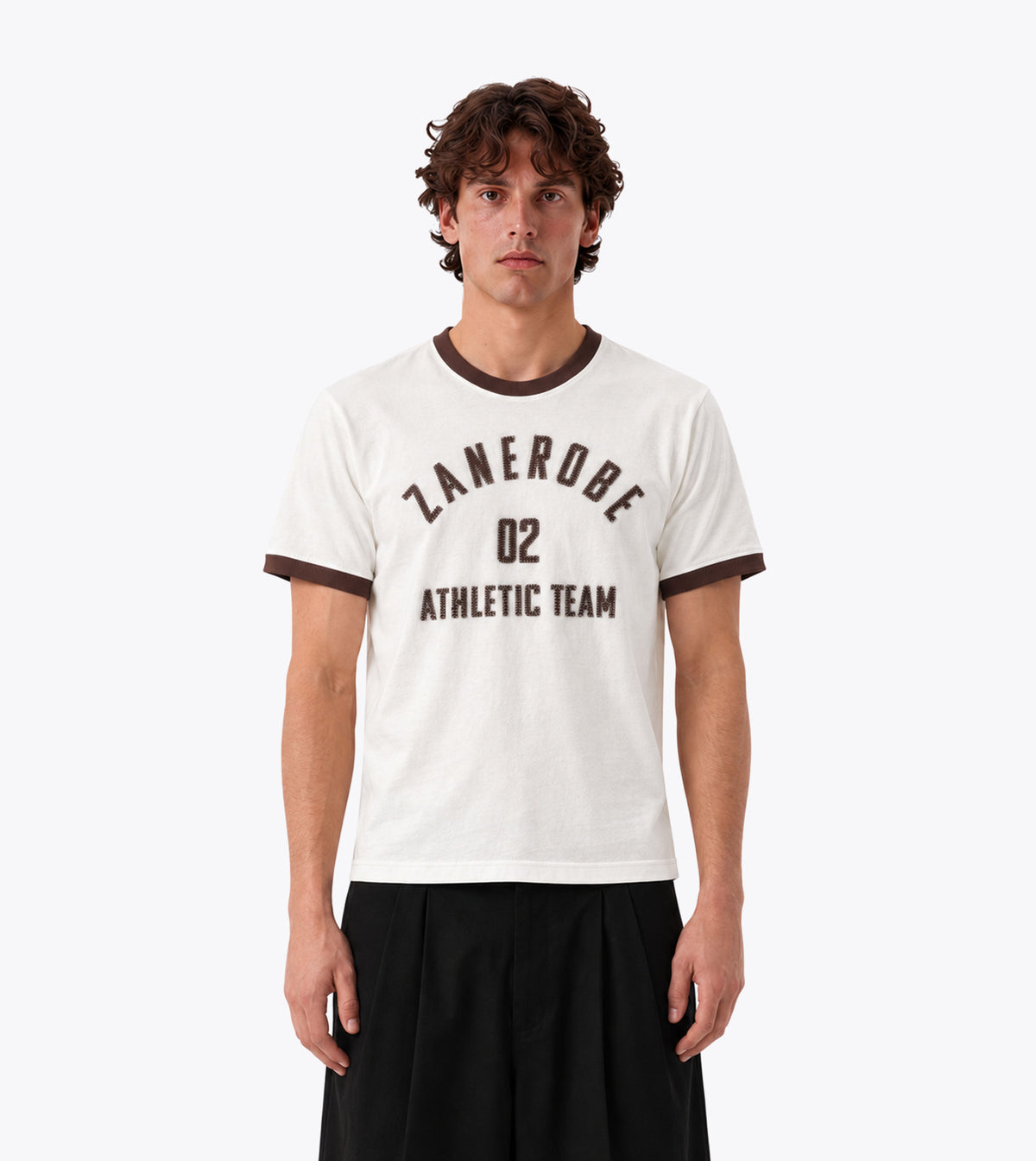 Ath. Baby Ringer Tee Vintage White/Choc
