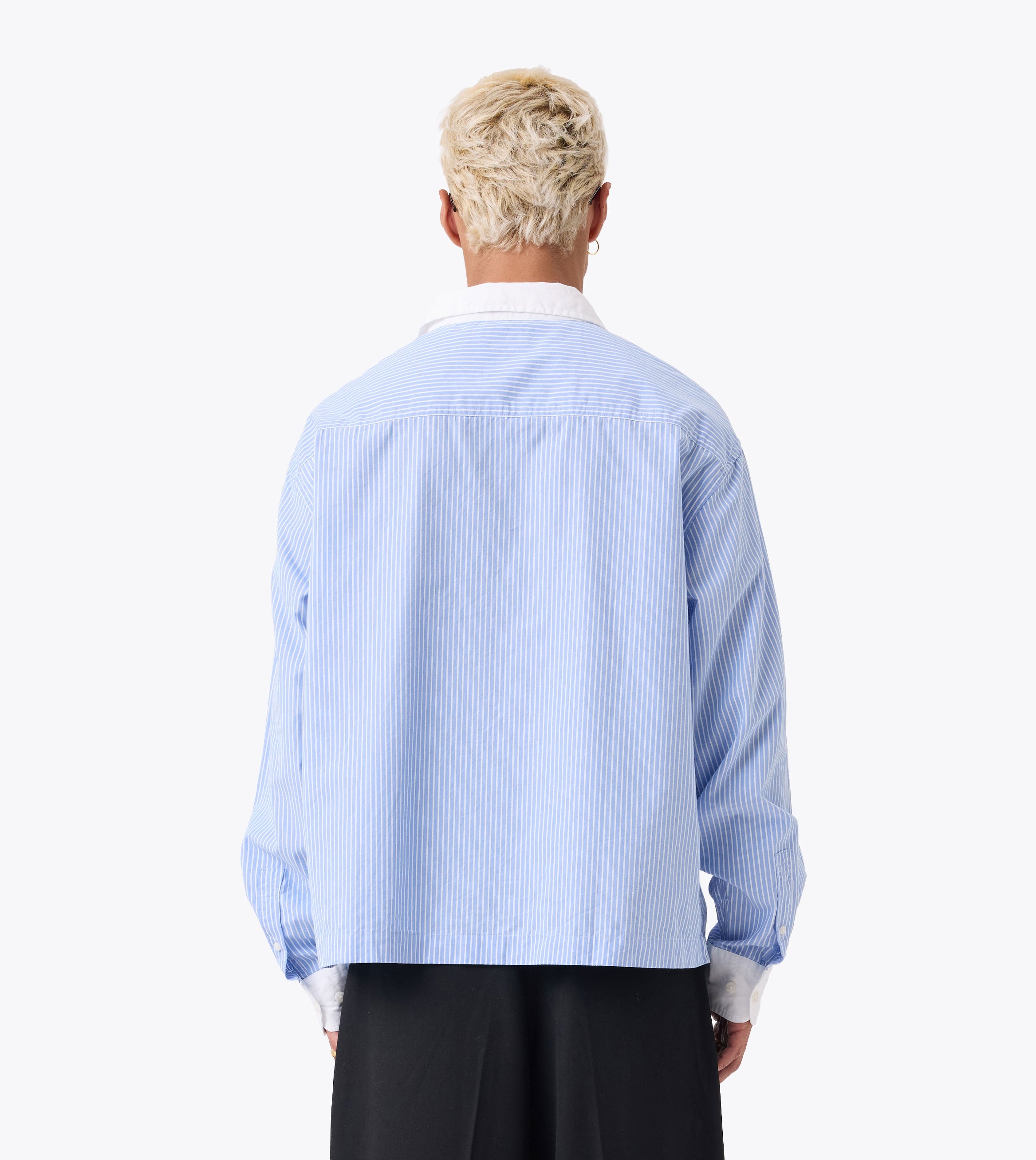 Bankers Box Crop LS Shirt Blue Stripe