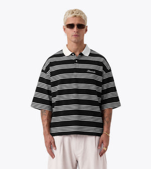Box Crop Polo Black/White - Coming Soon
