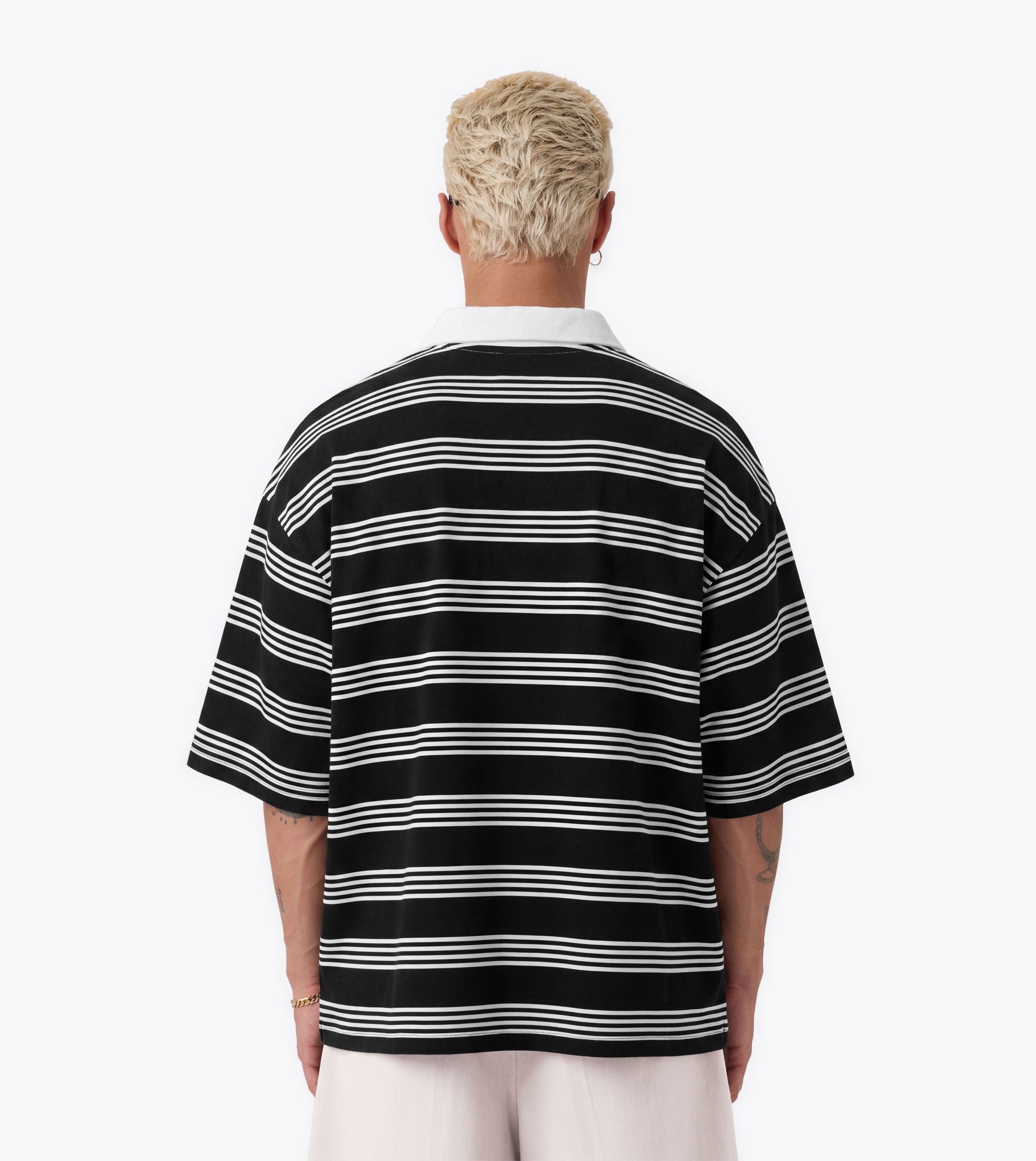 Box Crop Polo Black/White - Coming Soon