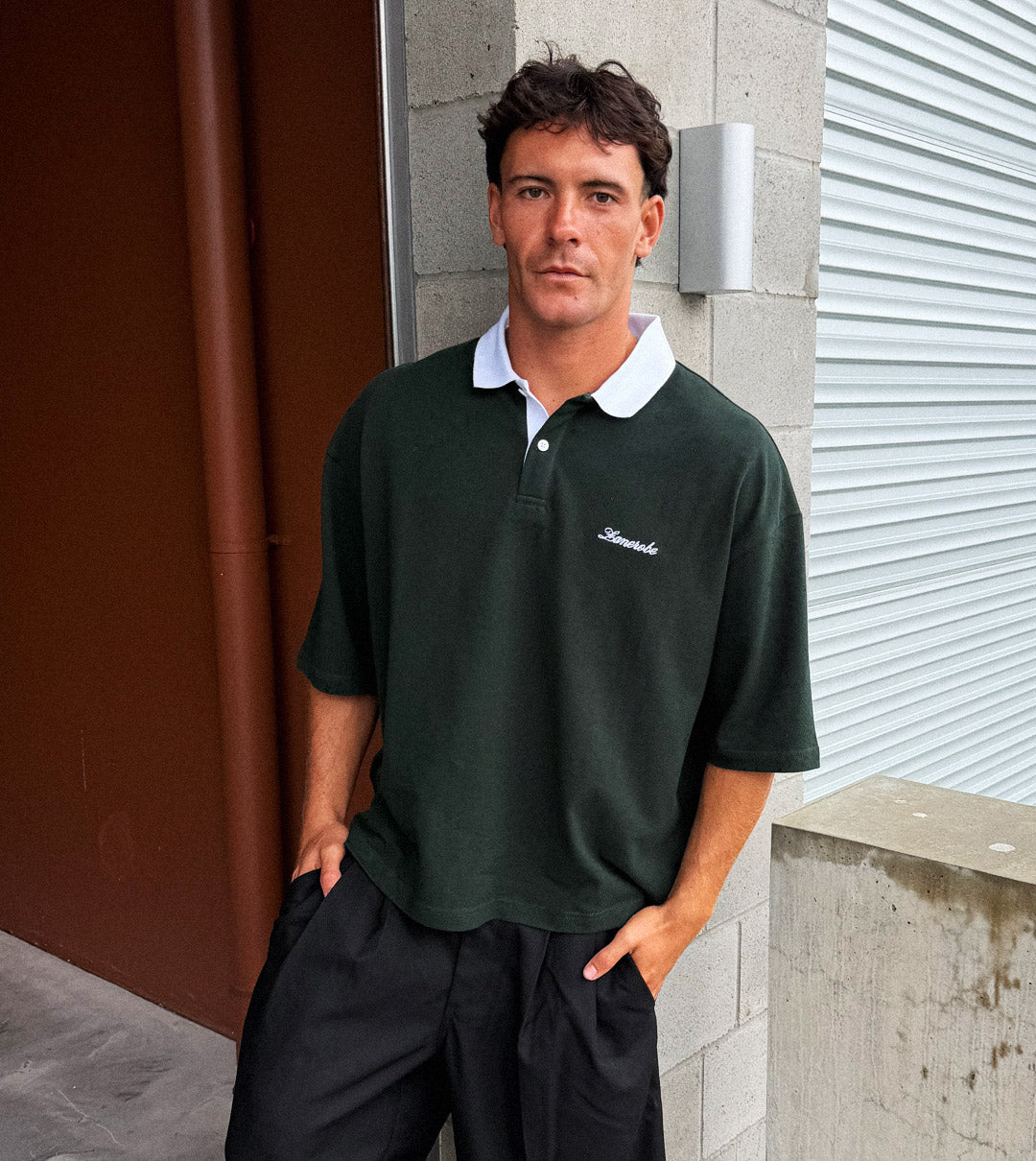 Box Crop Polo Forest/White - Coming Soon