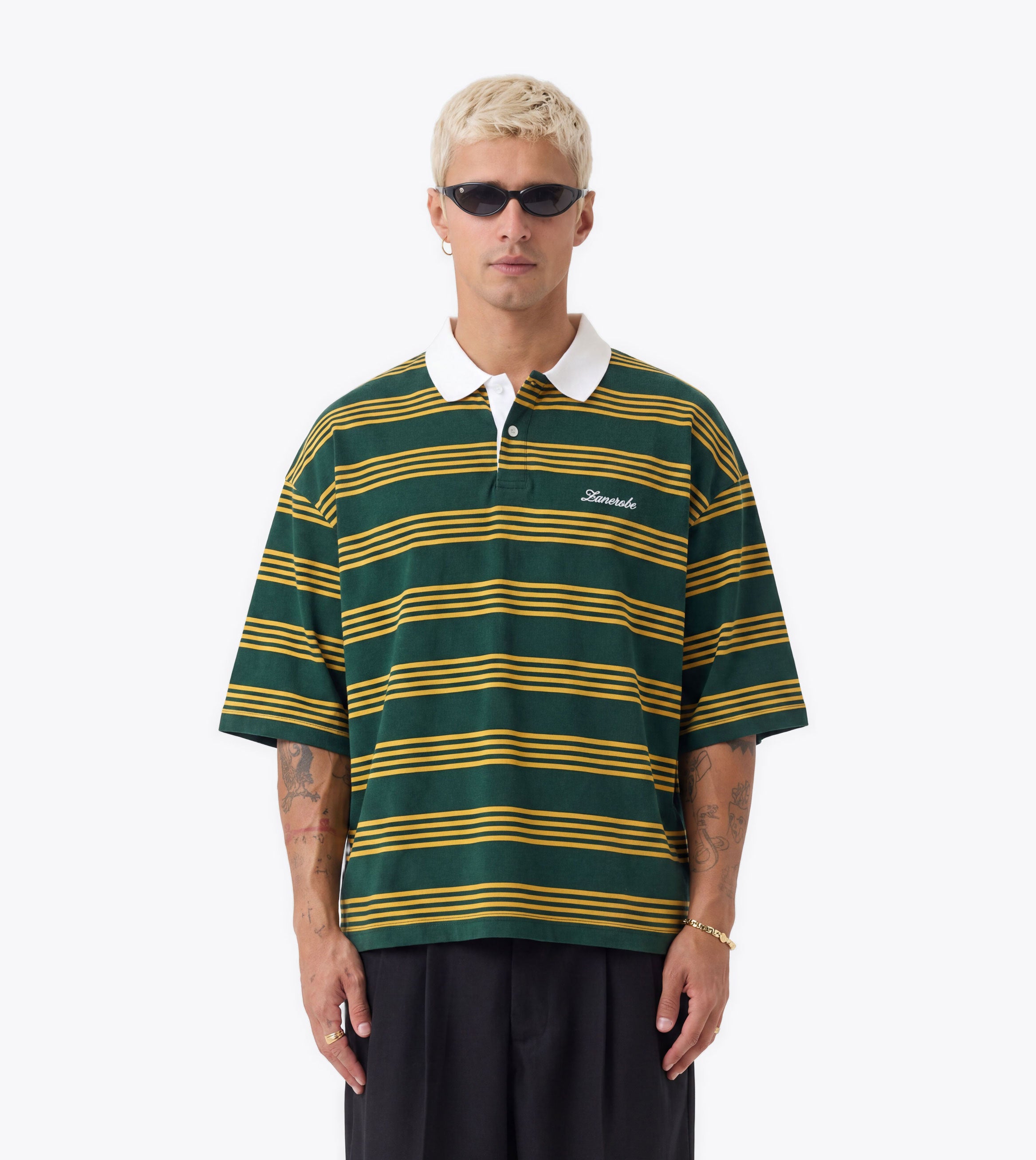 Box Crop Polo Green/Gold - Coming Soon