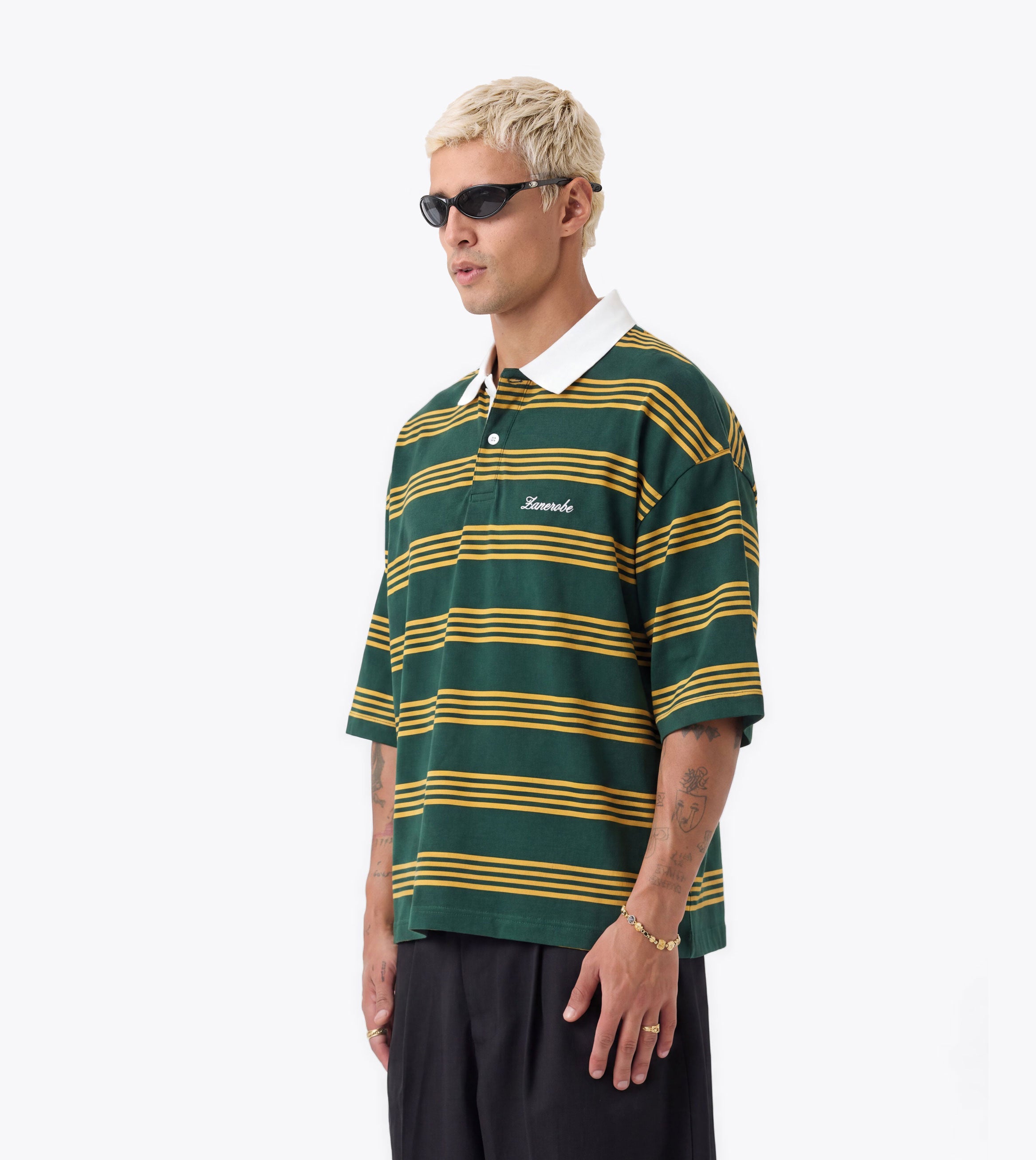 Box Crop Polo Green/Gold - Coming Soon