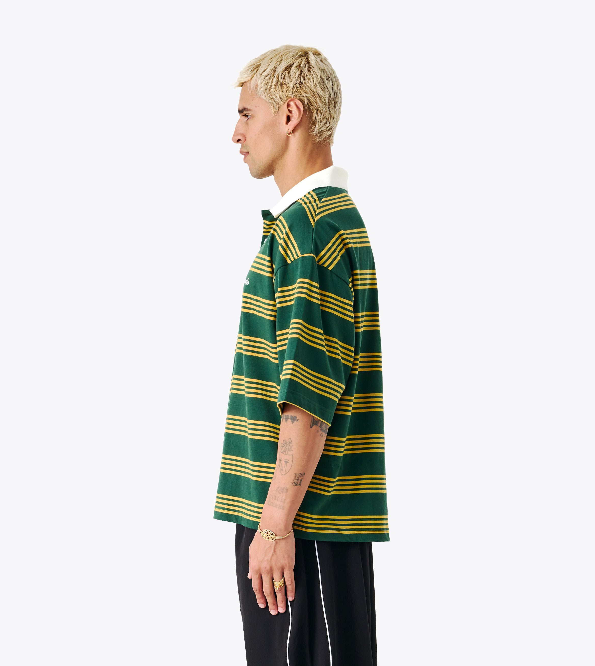 Box Crop Polo Green/Gold