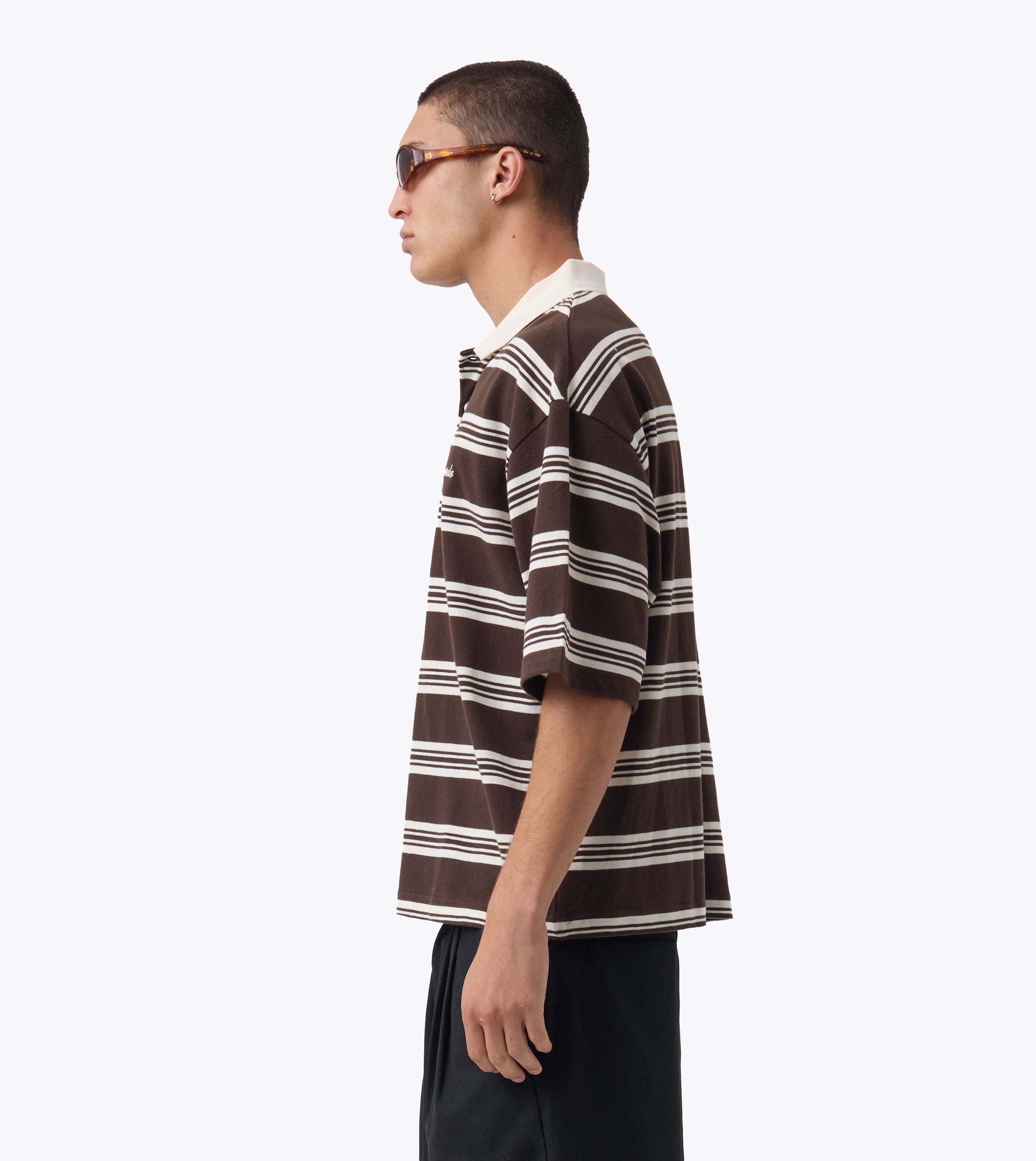 Box Crop Polo Vintage White Choc