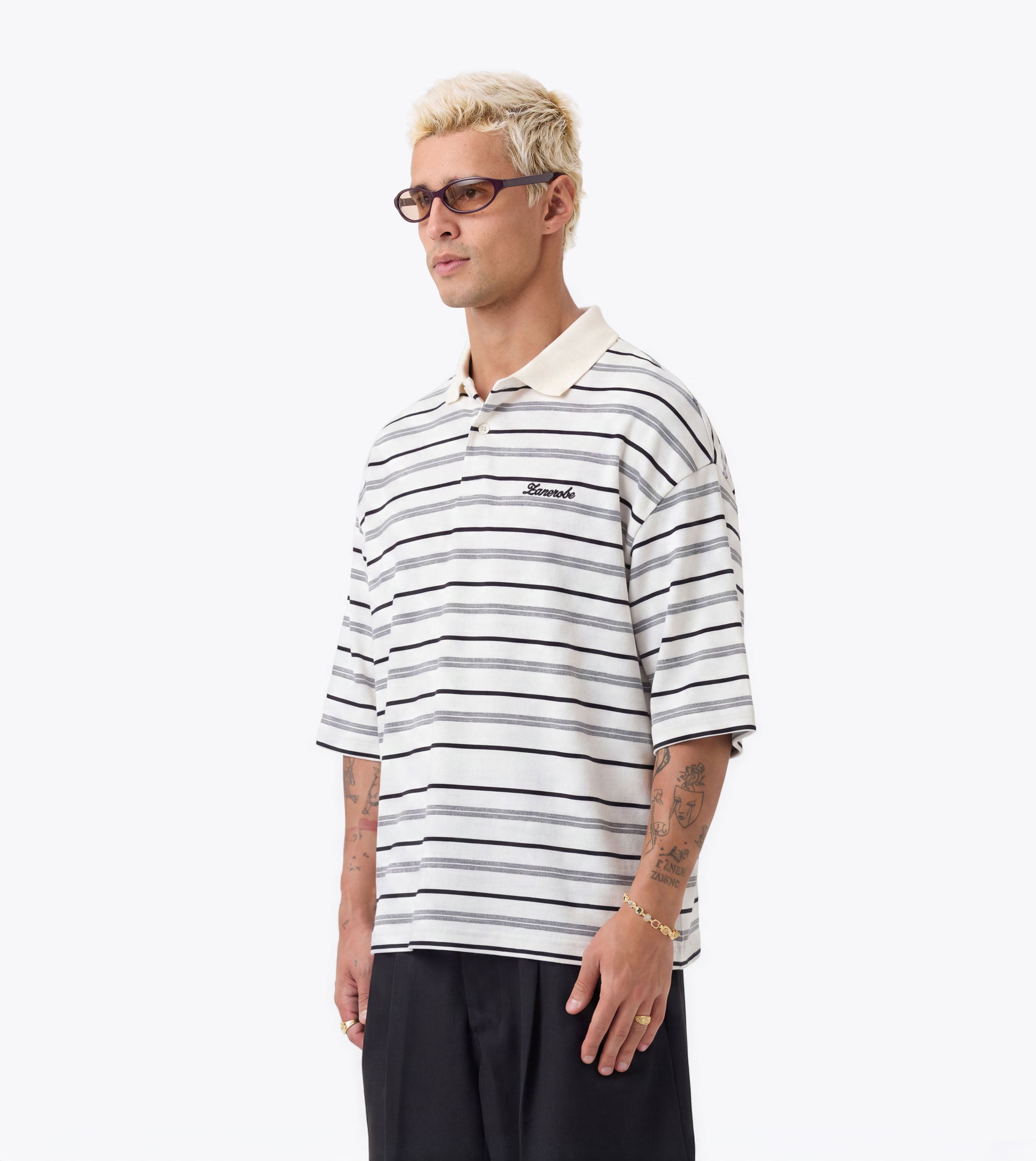 Box Crop Polo White/Grey/Black - Coming Soon
