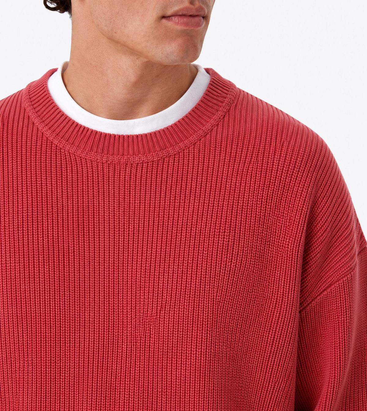 Box Crop Rib Knit GD Cherry