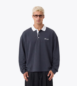 Box Crop Rugby Shirt Navy White - Coming Soon