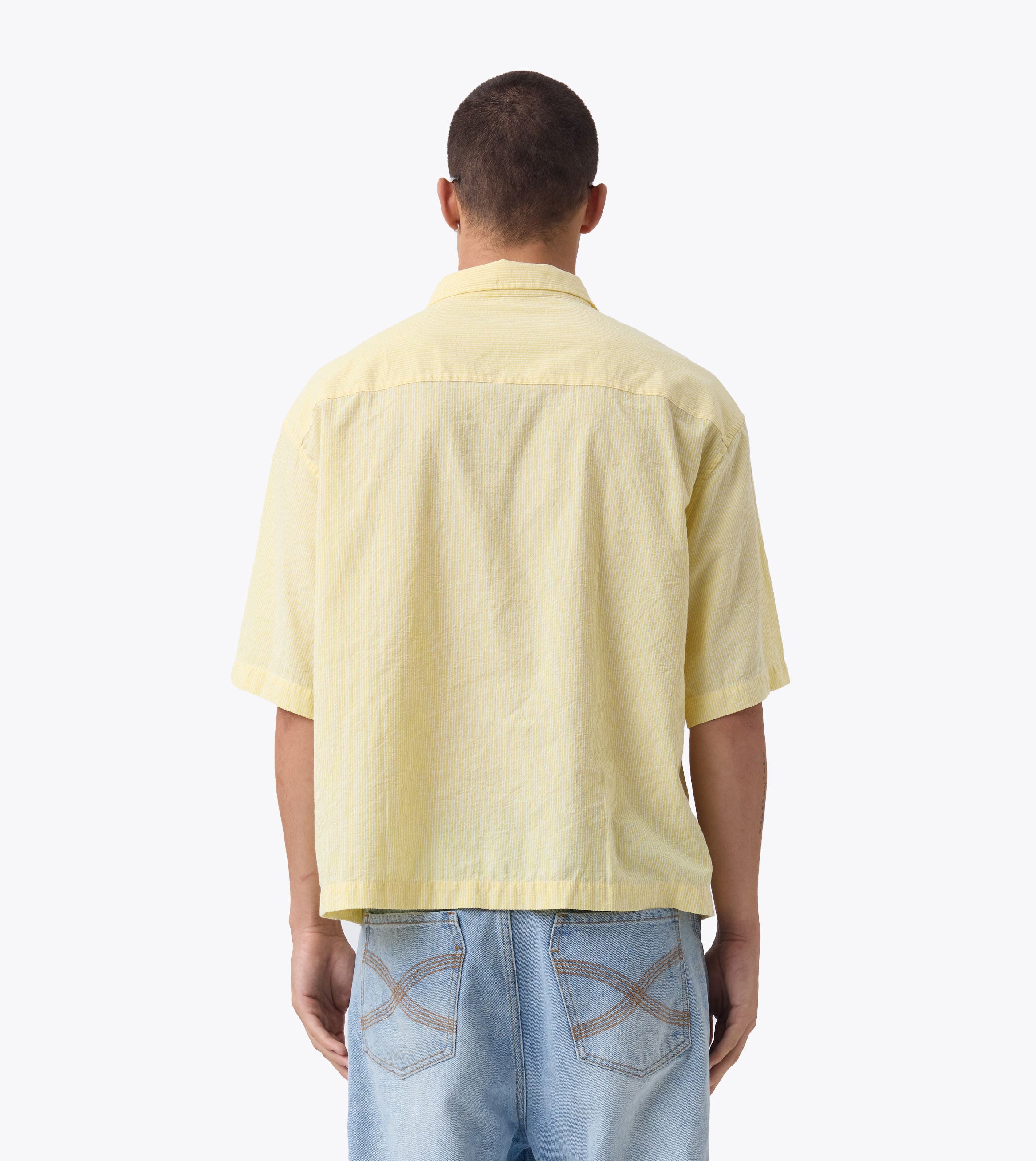 Box Crop Shirt Butter Stripe - Coming Soon