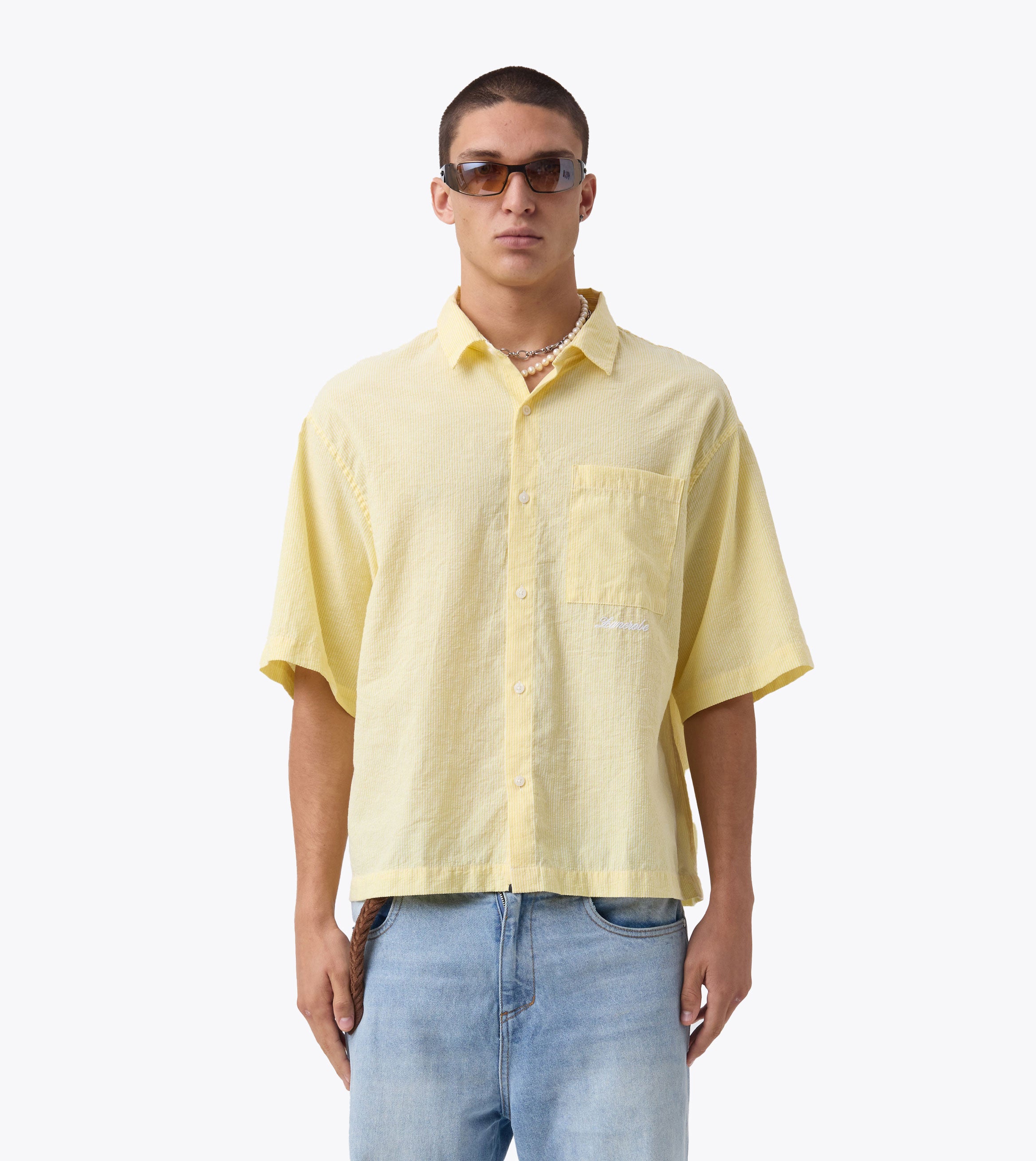 Box Crop Shirt Butter Stripe - Coming Soon