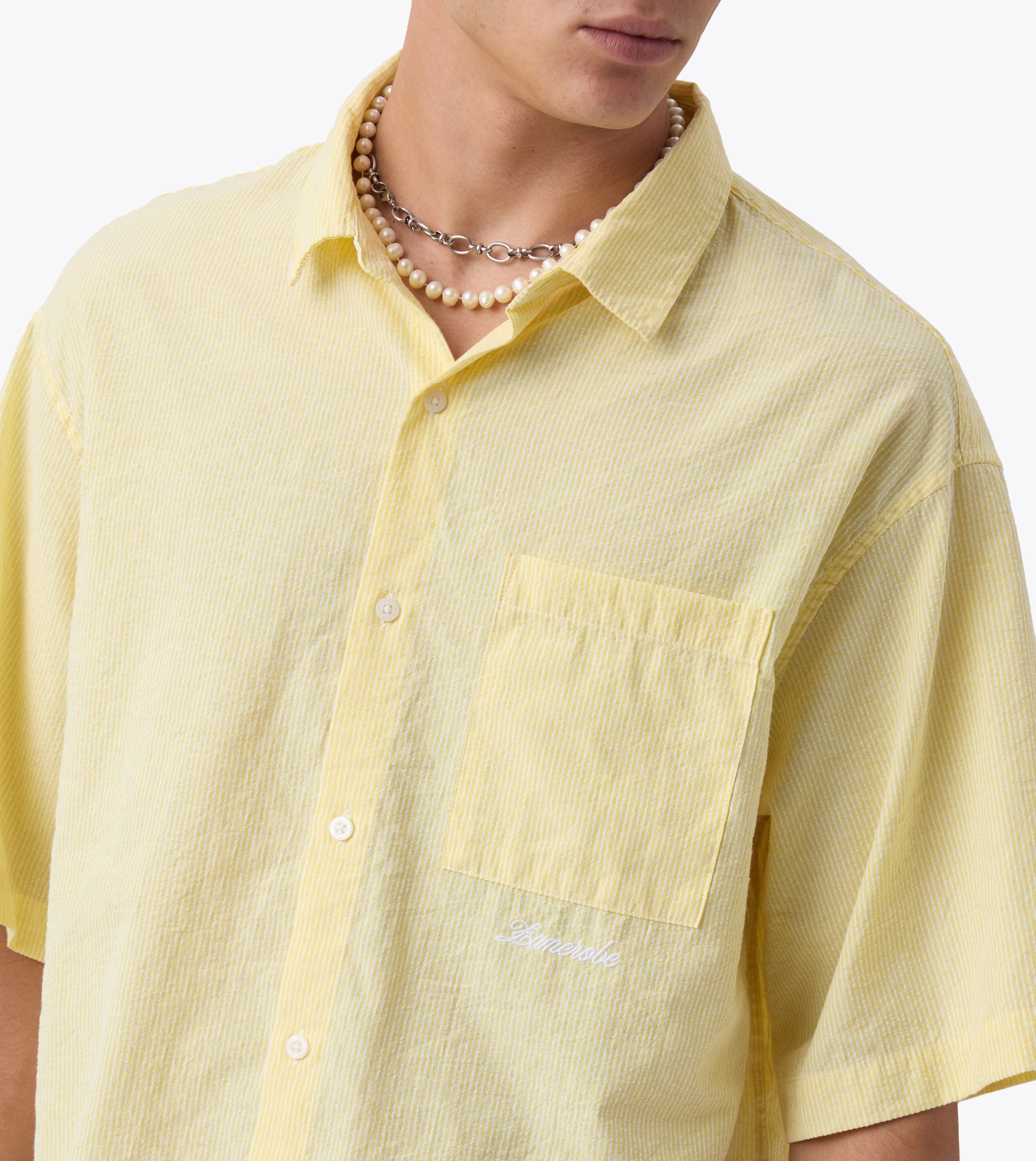 Box Crop Shirt Butter Stripe - Coming Soon