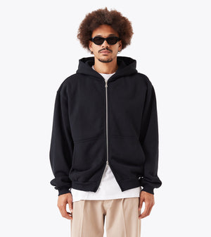 Box Zip Hood Black