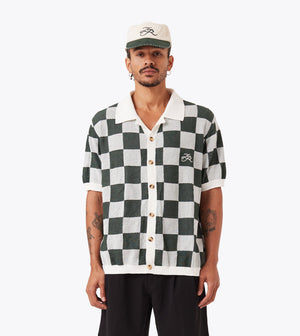 Checker Knit Shirt Vintage White Forest - Coming Soon