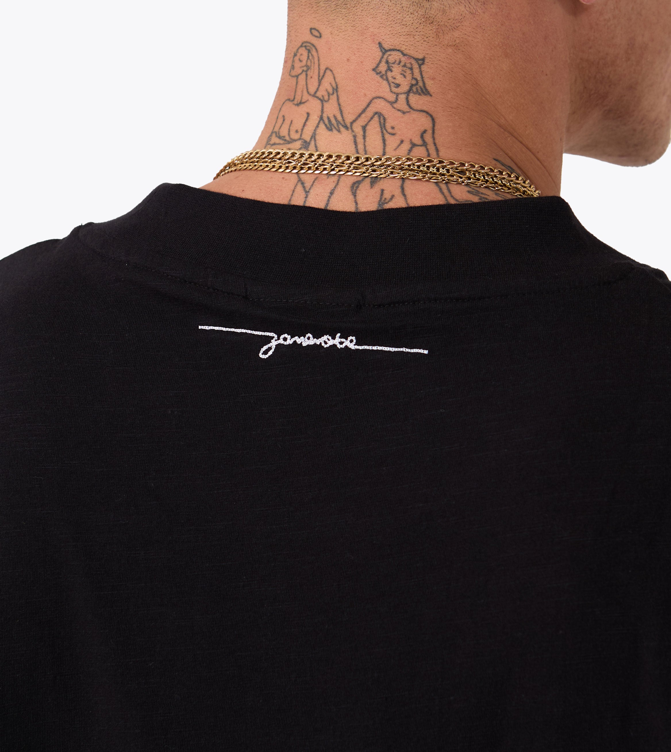 Cropped Slub Flow Tee Black