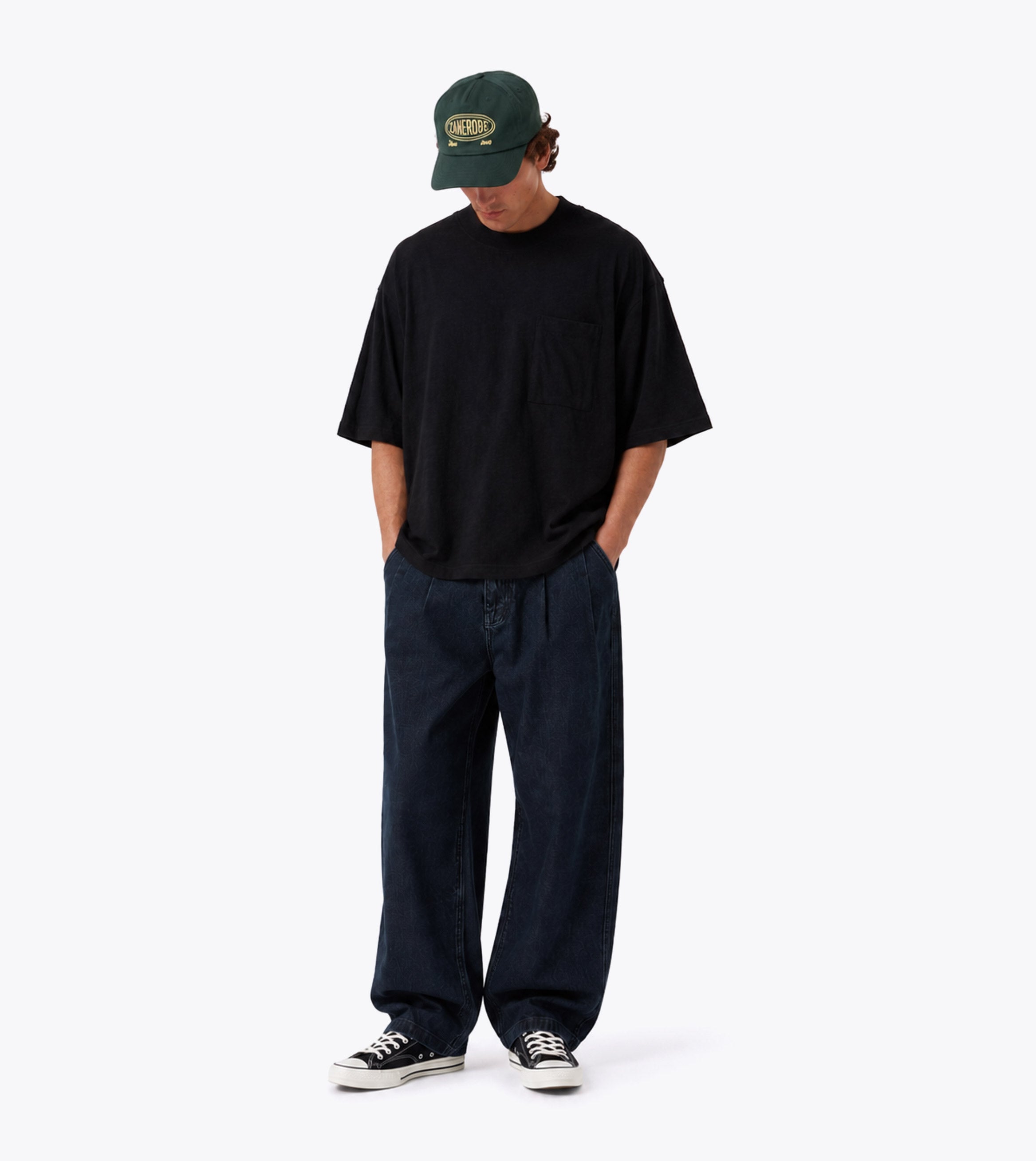 Cropped Slub Flow Tee Black