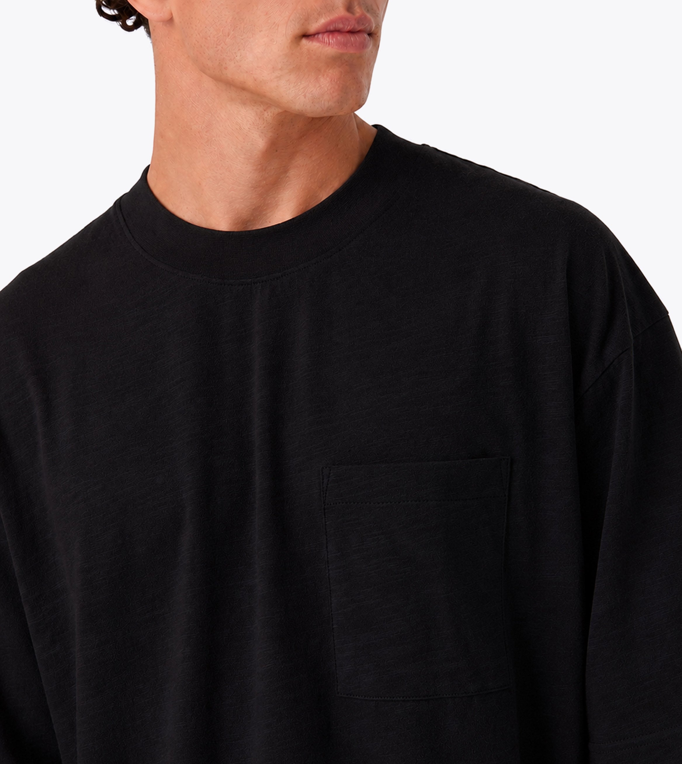 Cropped Slub Flow Tee Black