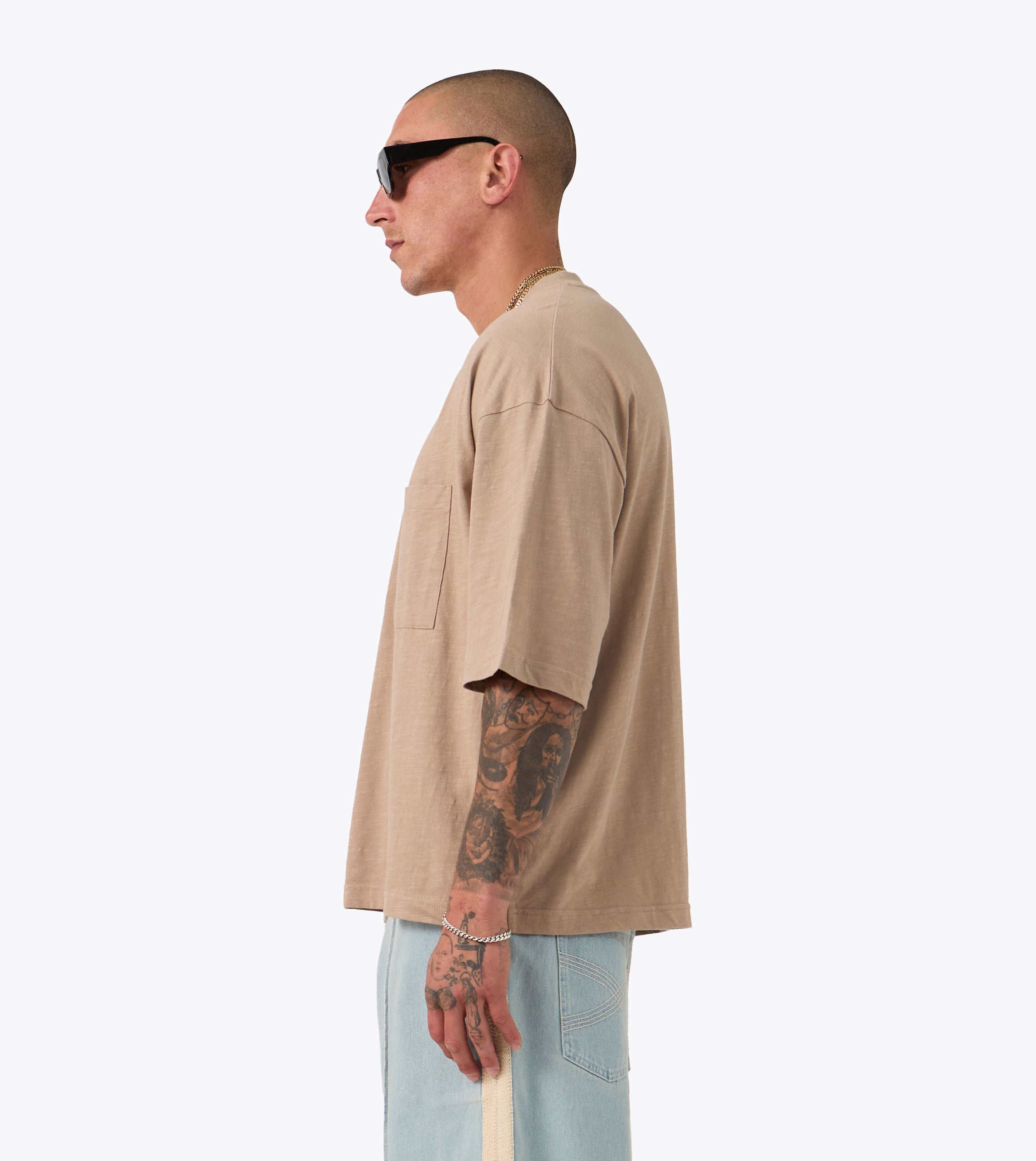 Cropped Slub Flow Tee Coffee