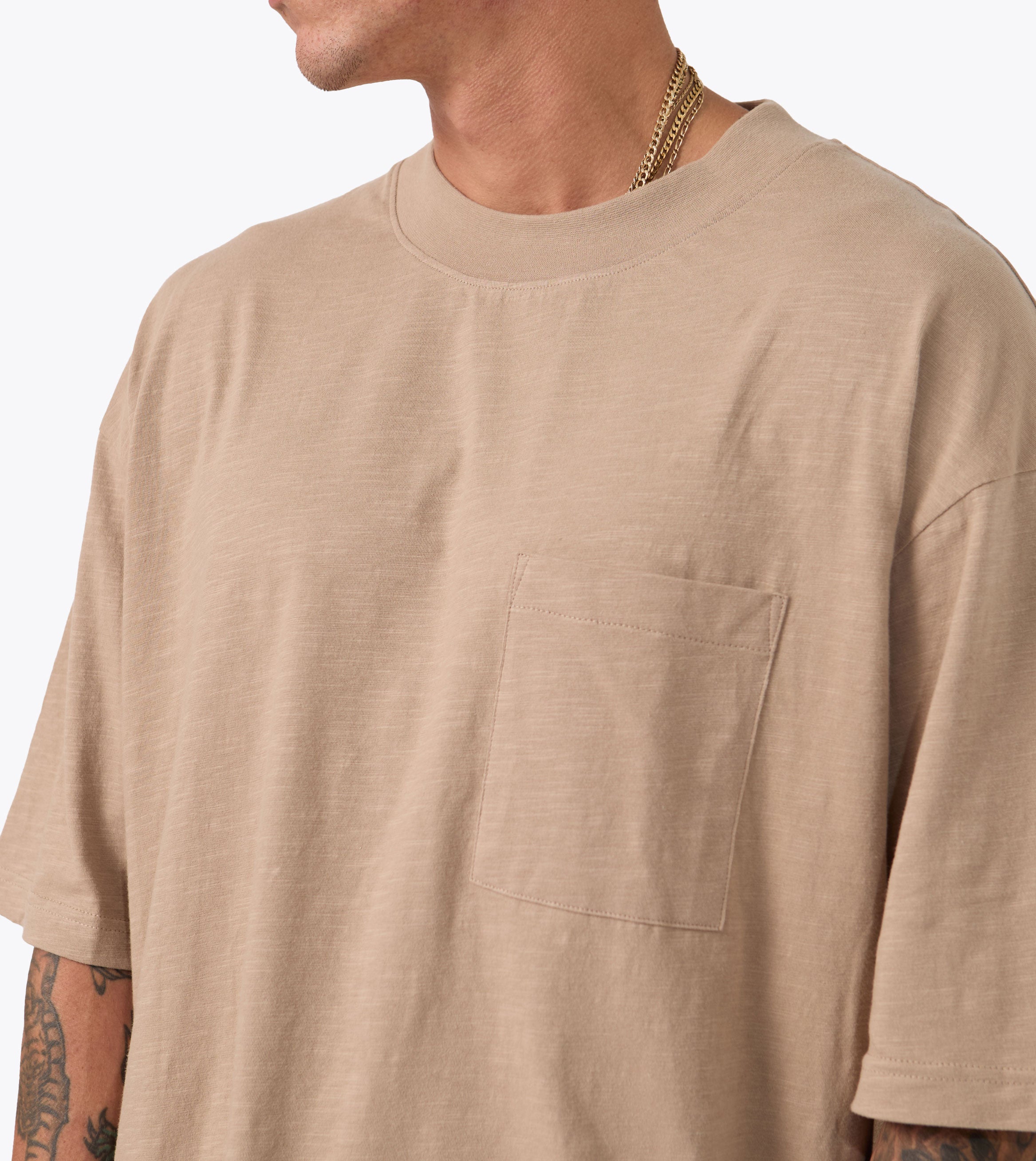 Cropped Slub Flow Tee Coffee
