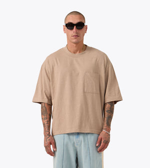 Cropped Slub Flow Tee Coffee