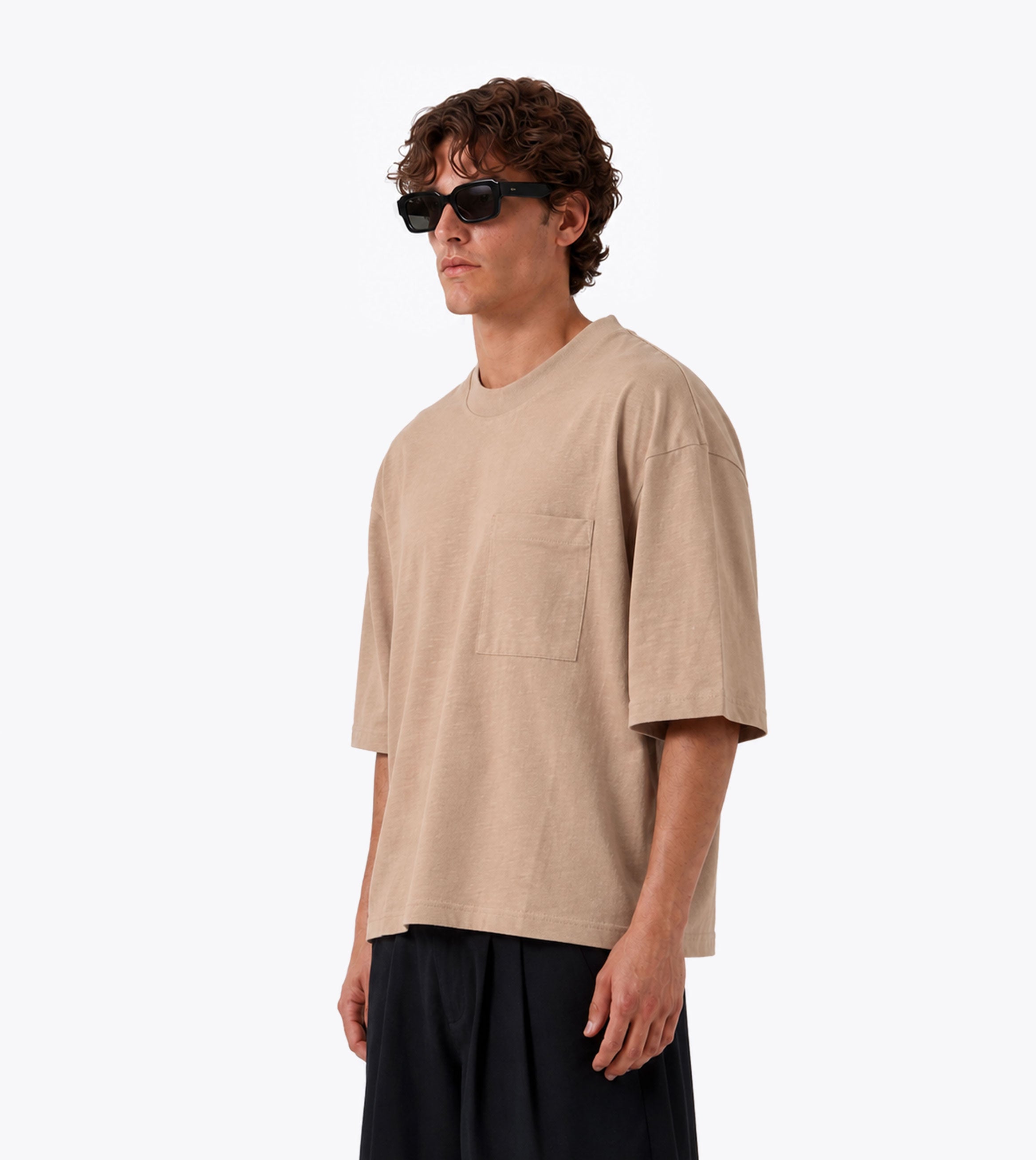 Cropped Slub Flow Tee Coffee