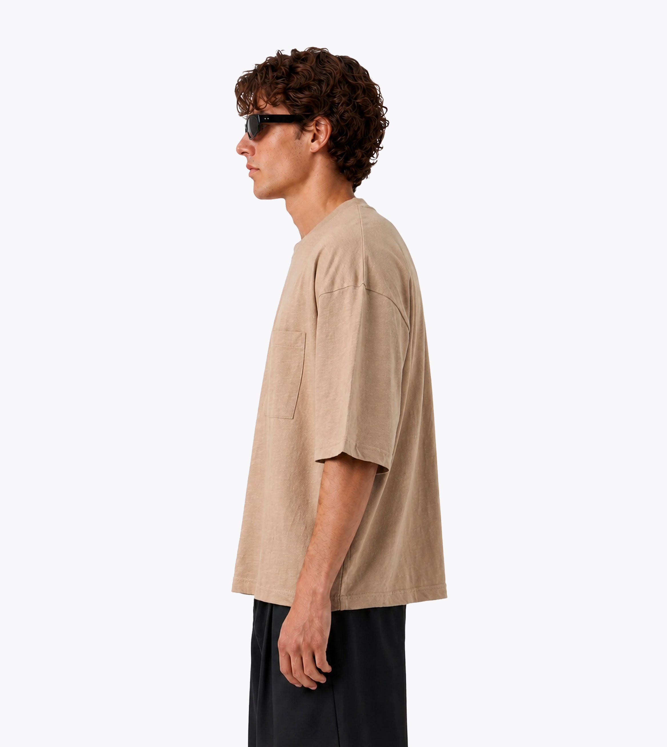 Cropped Slub Flow Tee Coffee
