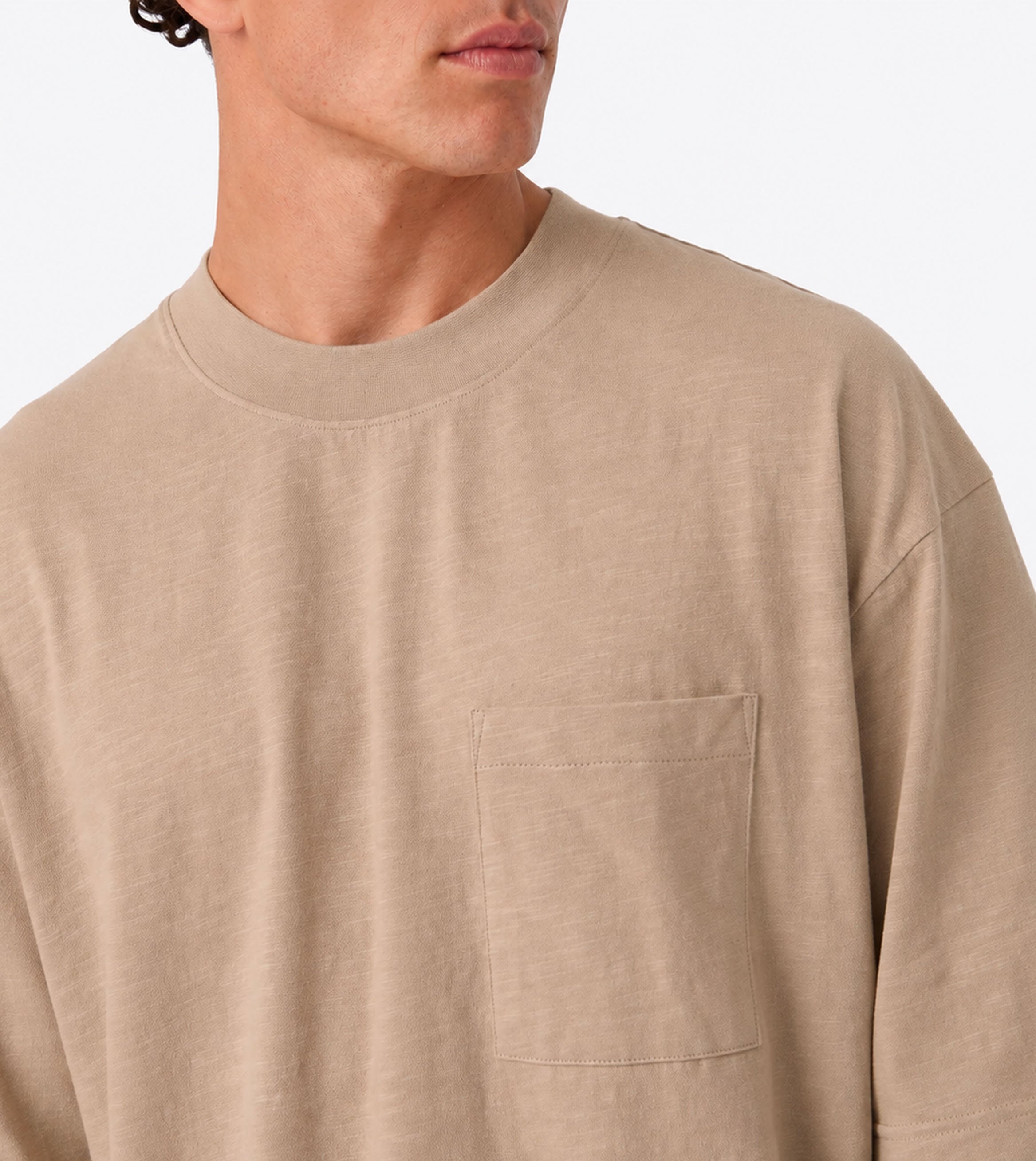 Cropped Slub Flow Tee Coffee