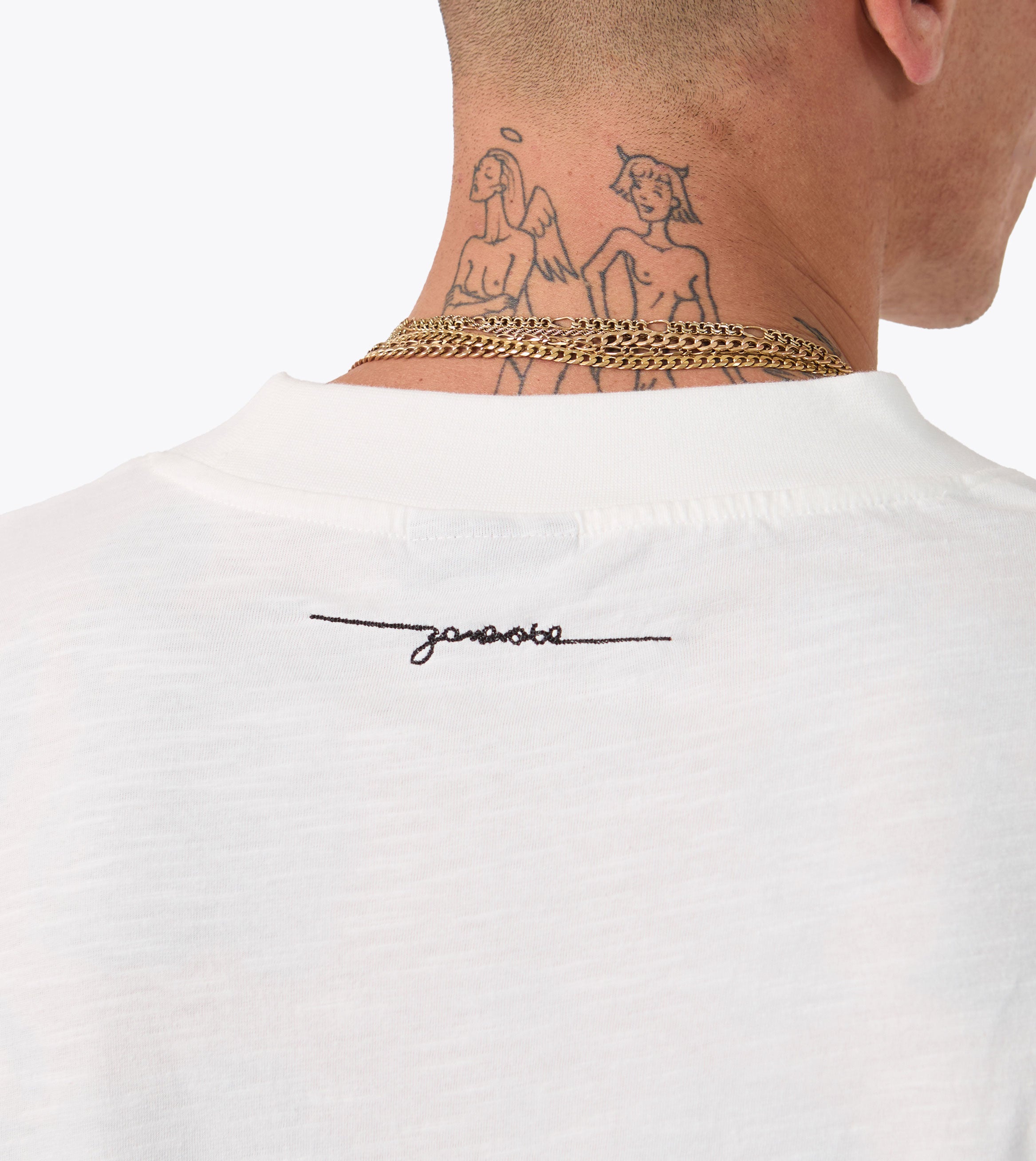 Cropped Slub Flow Tee Vintage White