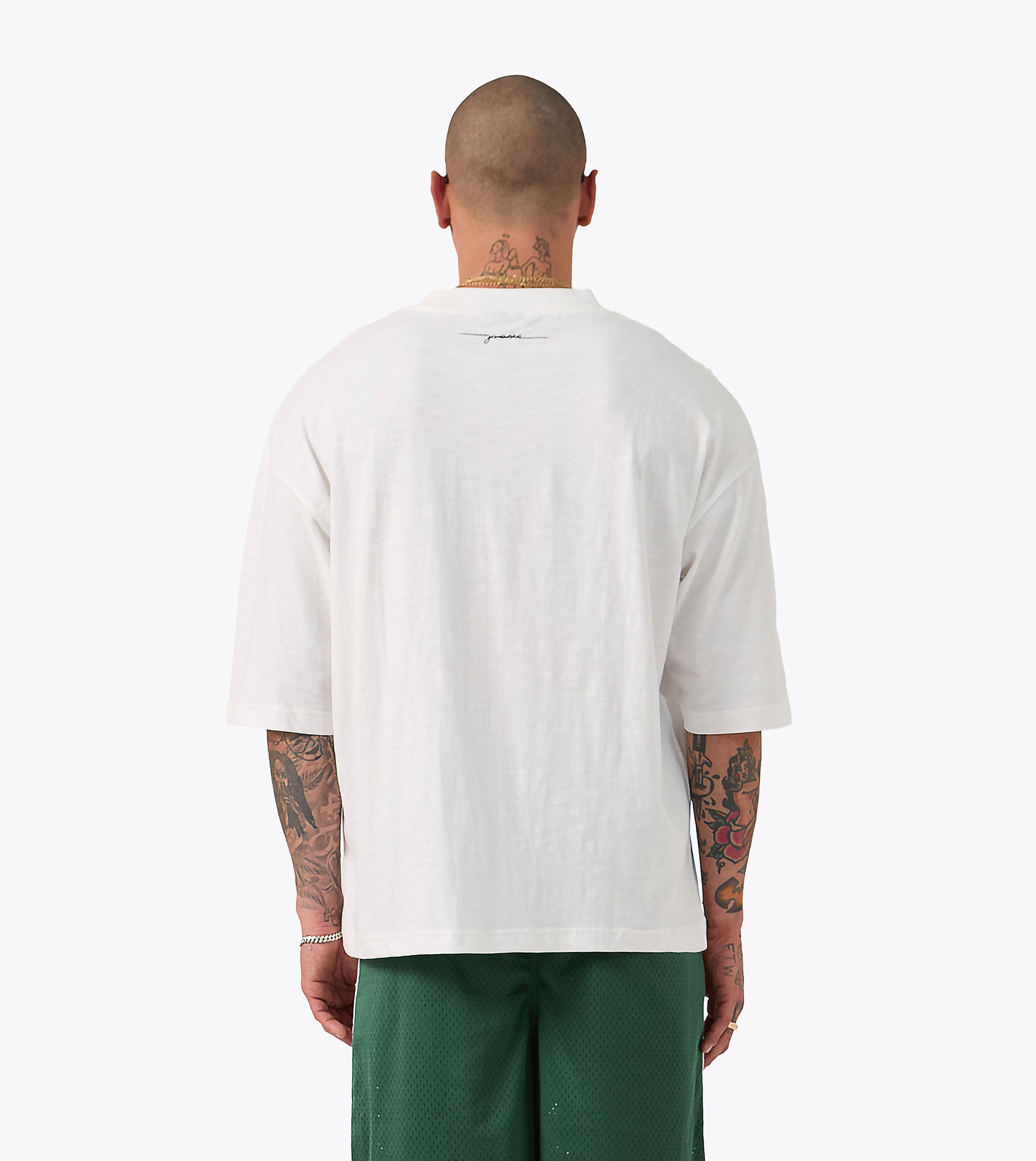 Cropped Slub Flow Tee Vintage White