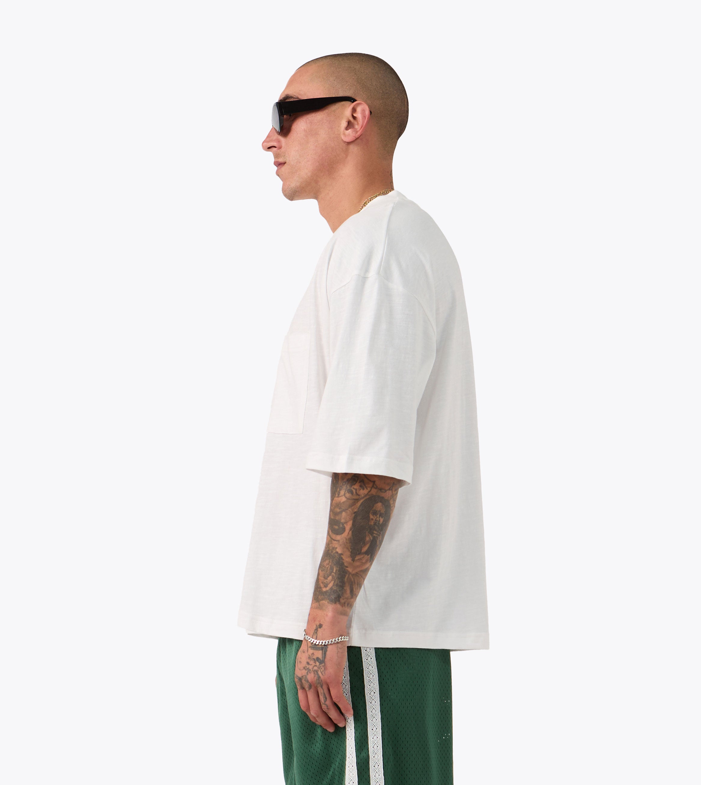 Cropped Slub Flow Tee Vintage White