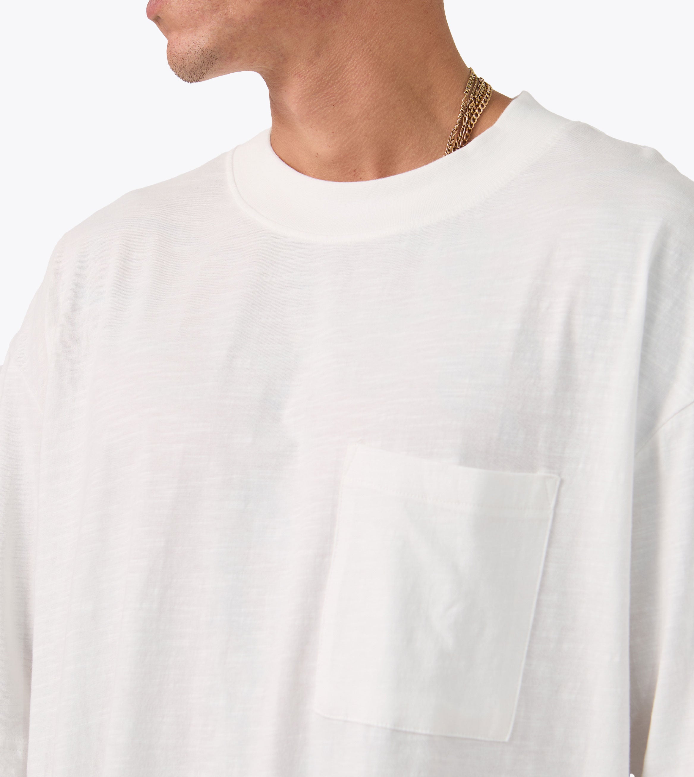 Cropped Slub Flow Tee Vintage White