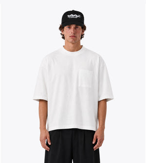 Cropped Slub Flow Tee Vintage White