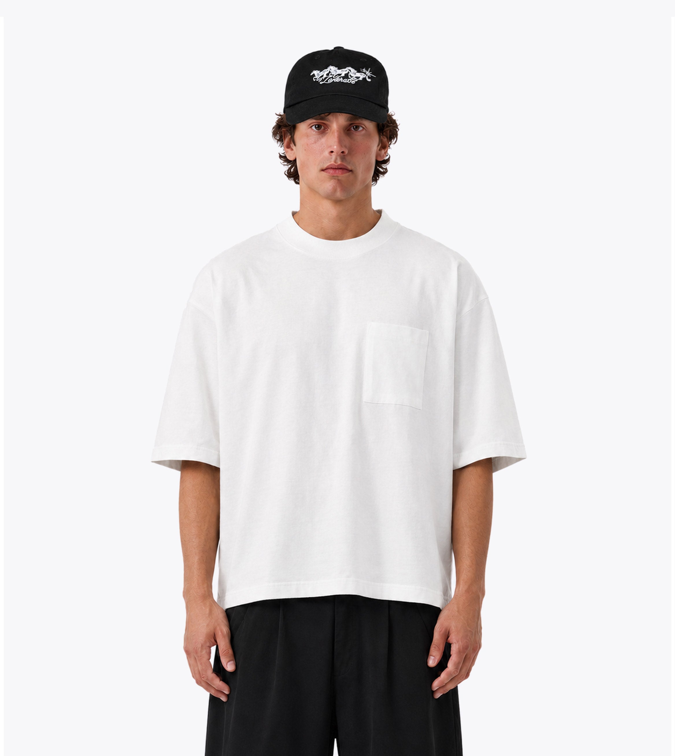 Cropped Slub Flow Tee Vintage White