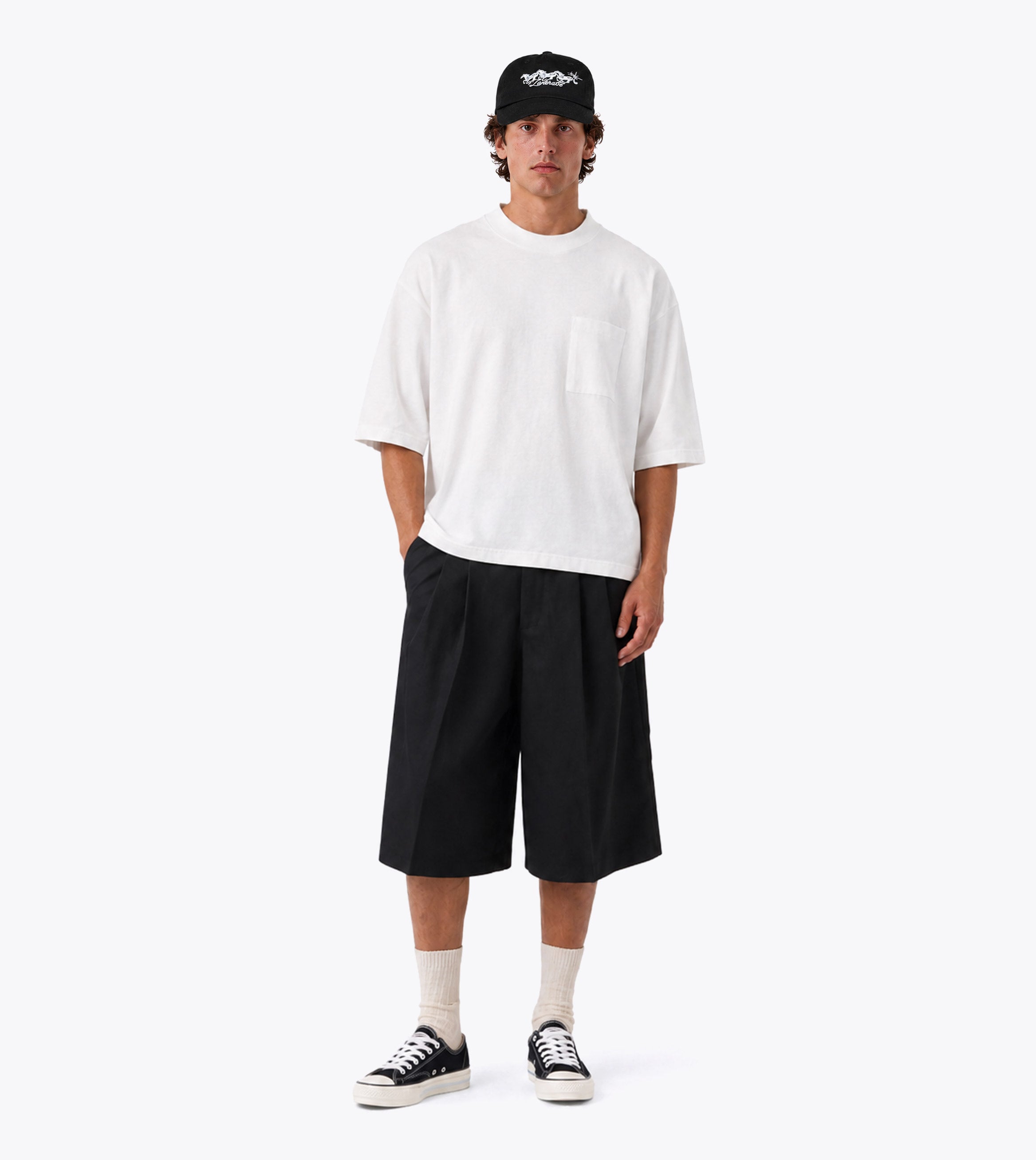 Cropped Slub Flow Tee Vintage White