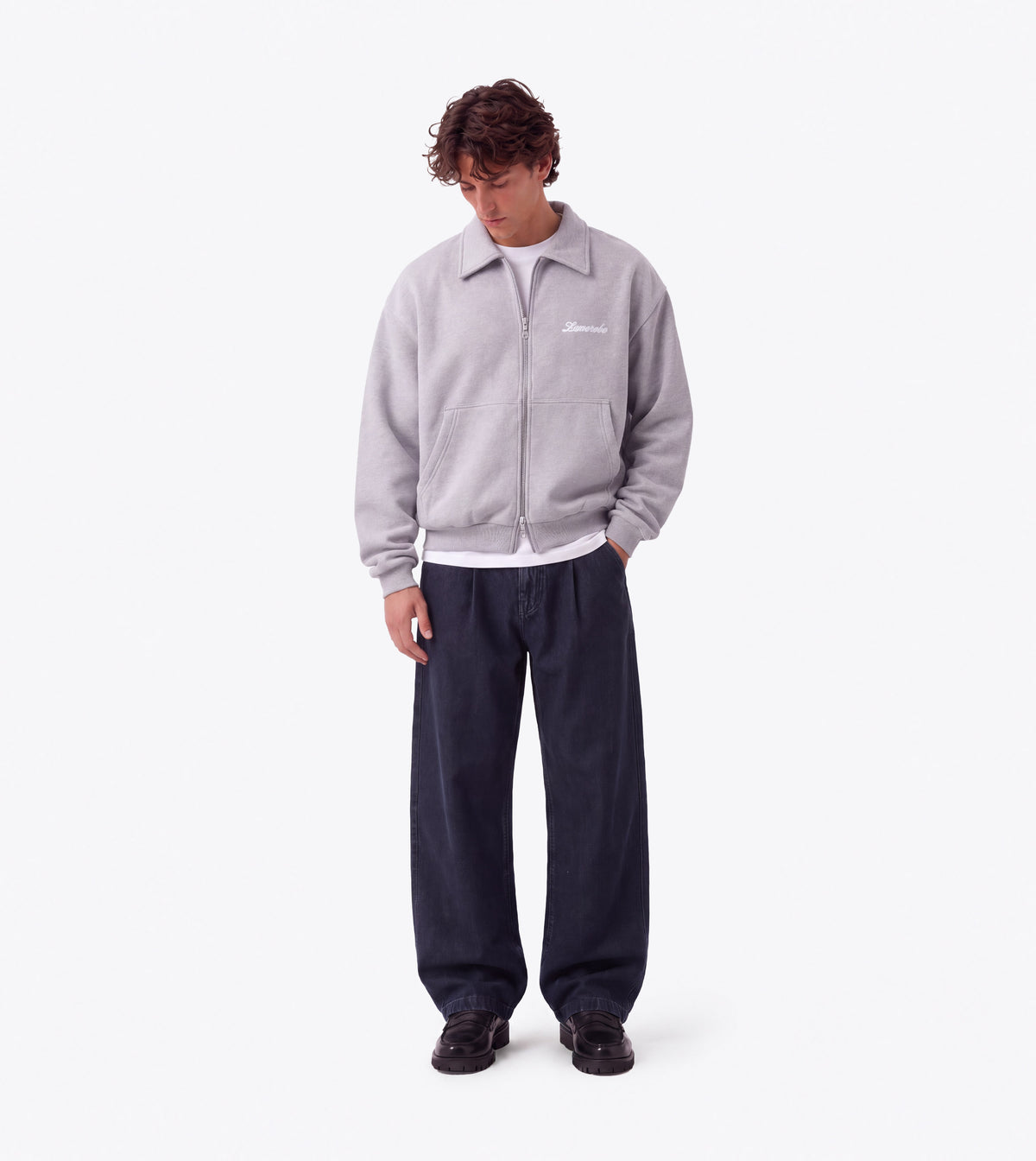 Fleece Bomber Grey Marle