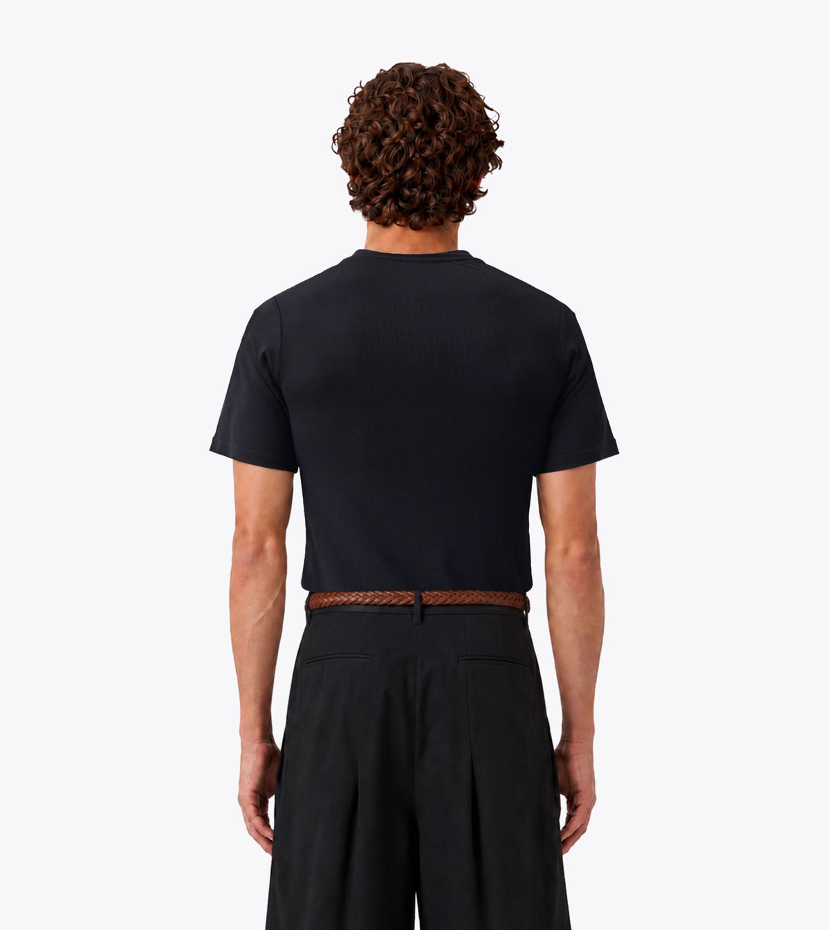 Henley Rib Baby Tee Black