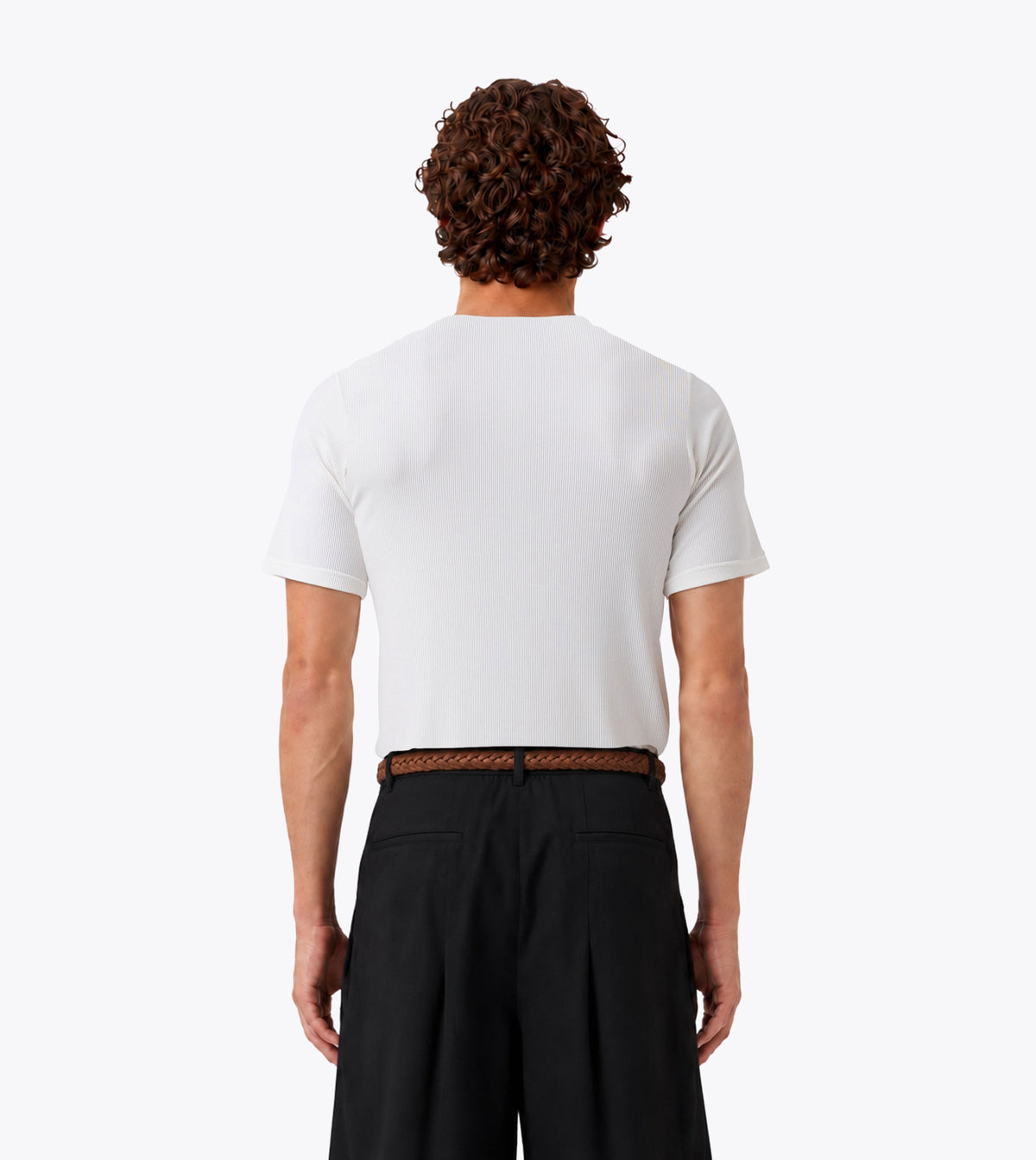 Henley Rib Baby Tee White