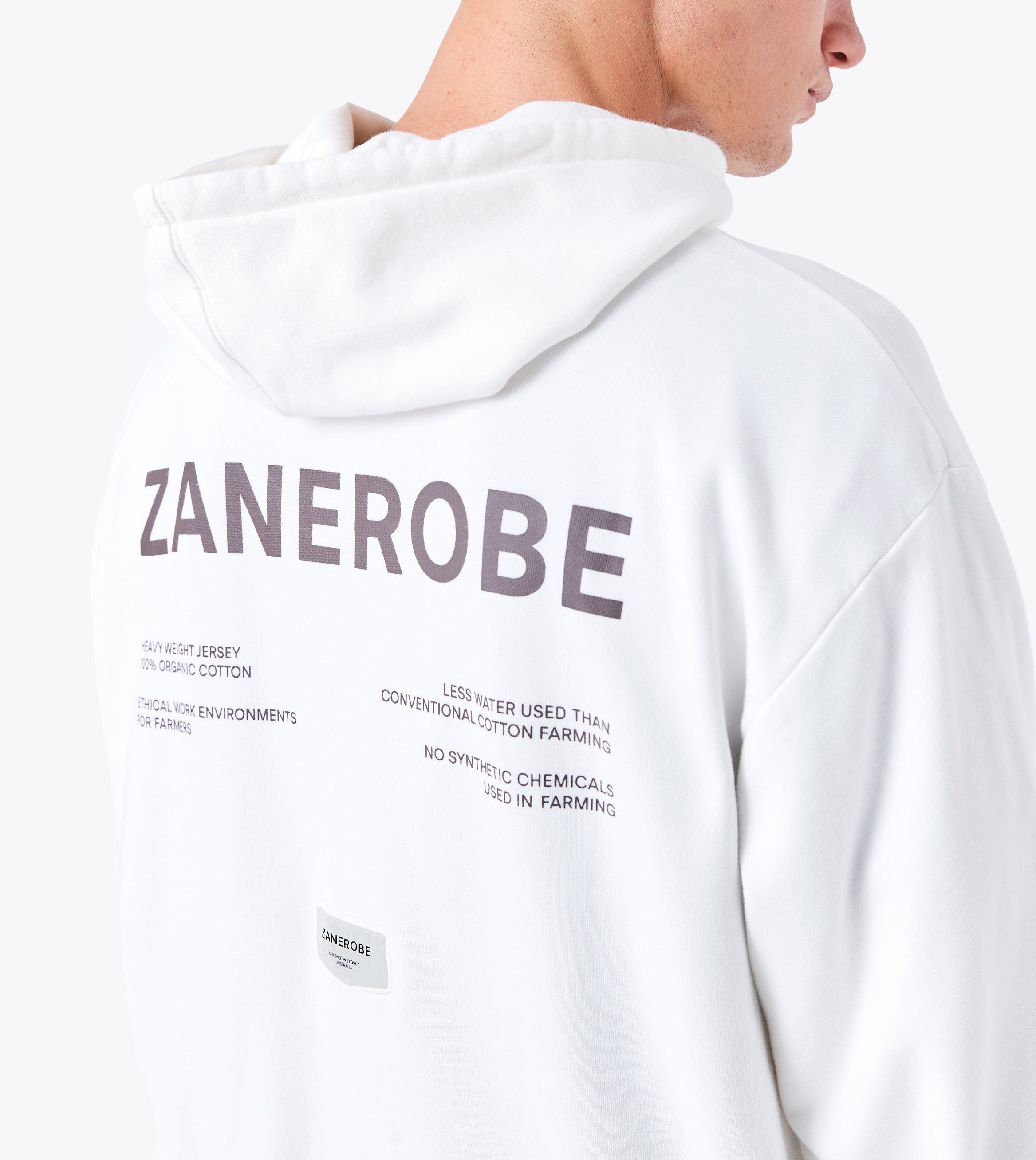 Label Orgo Hood Sweat Vintage White