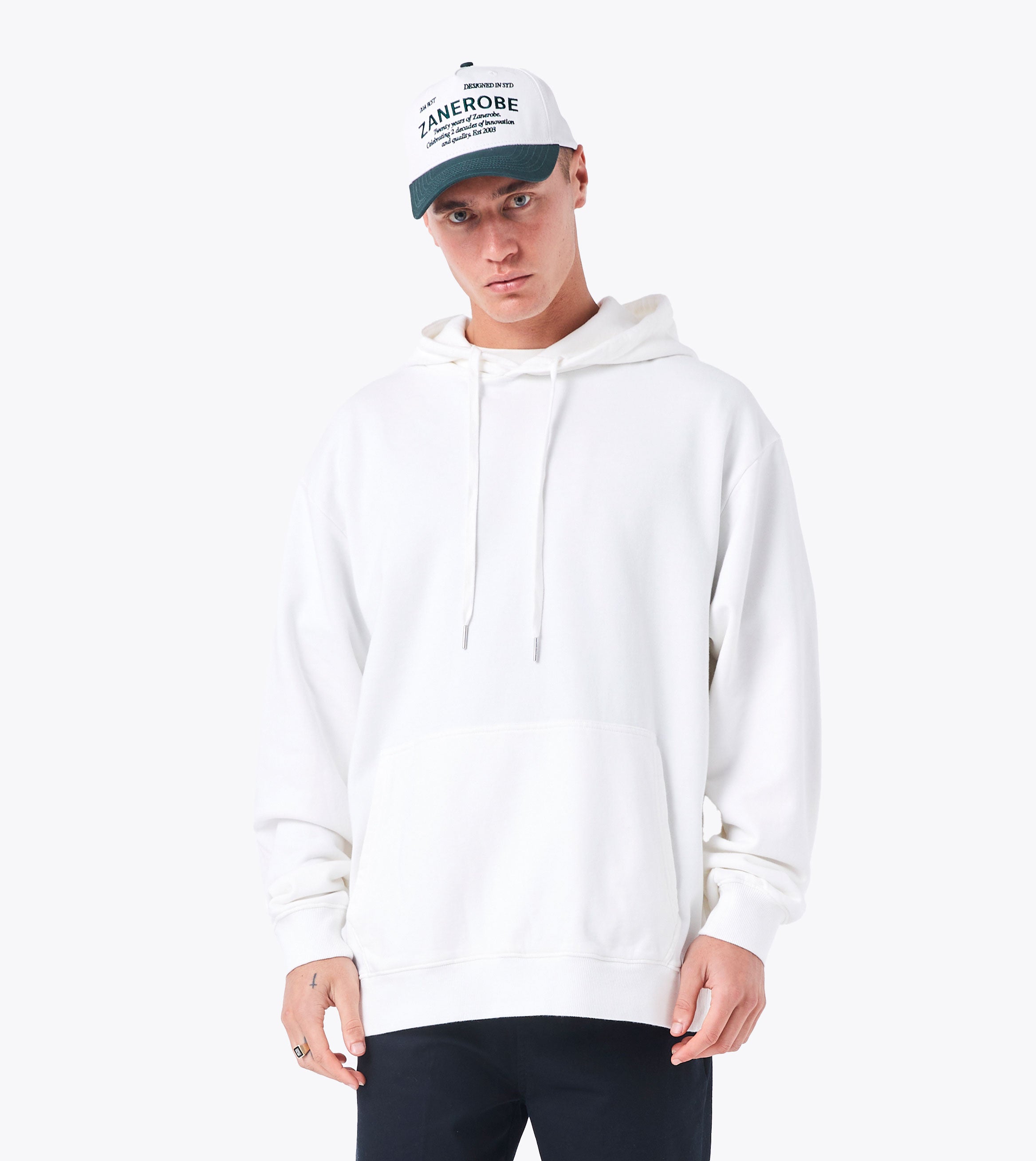 Label Orgo Hood Sweat Vintage White