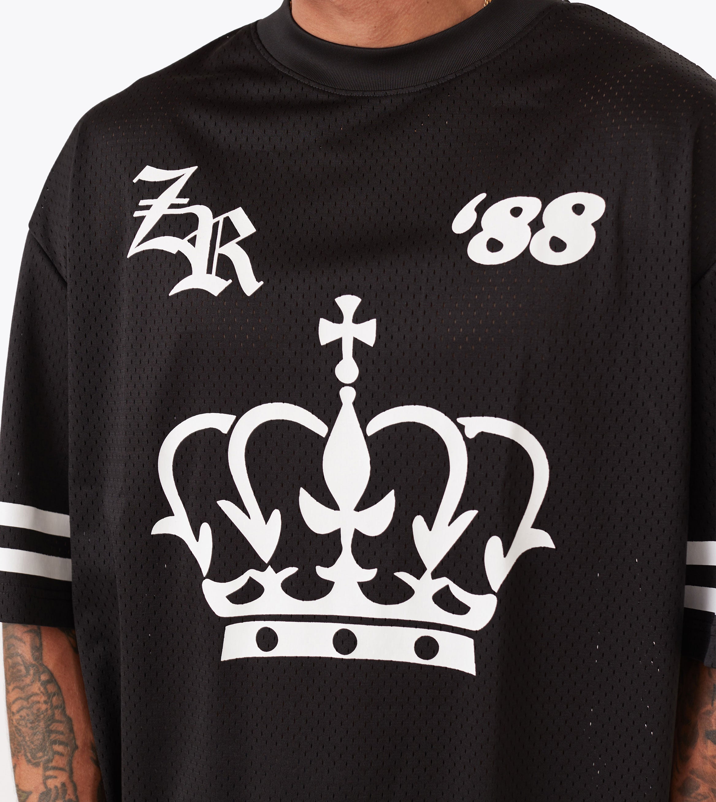 Mesh Baseball Tee Black