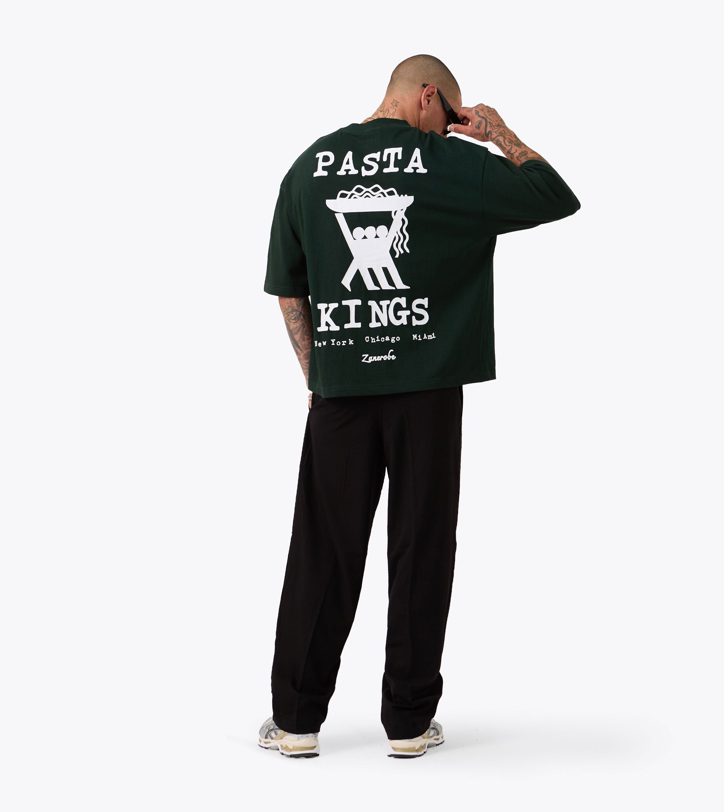Pasta Kings Flow Crop Tee Forest