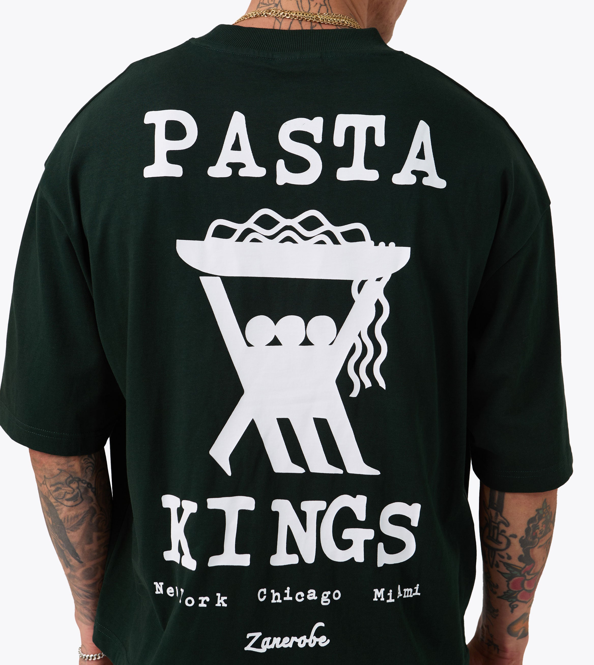 Pasta Kings Flow Crop Tee Forest