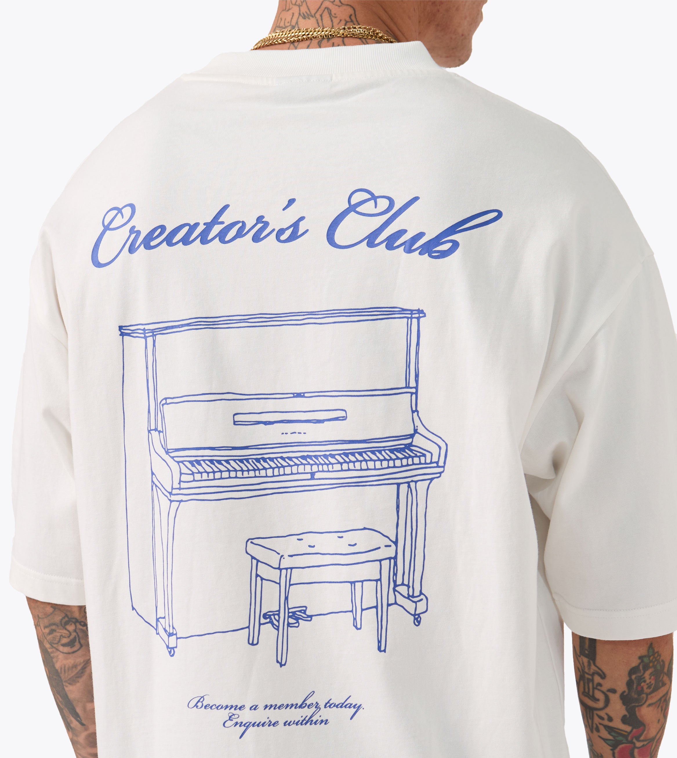 Piano Flow Tee Vintage White