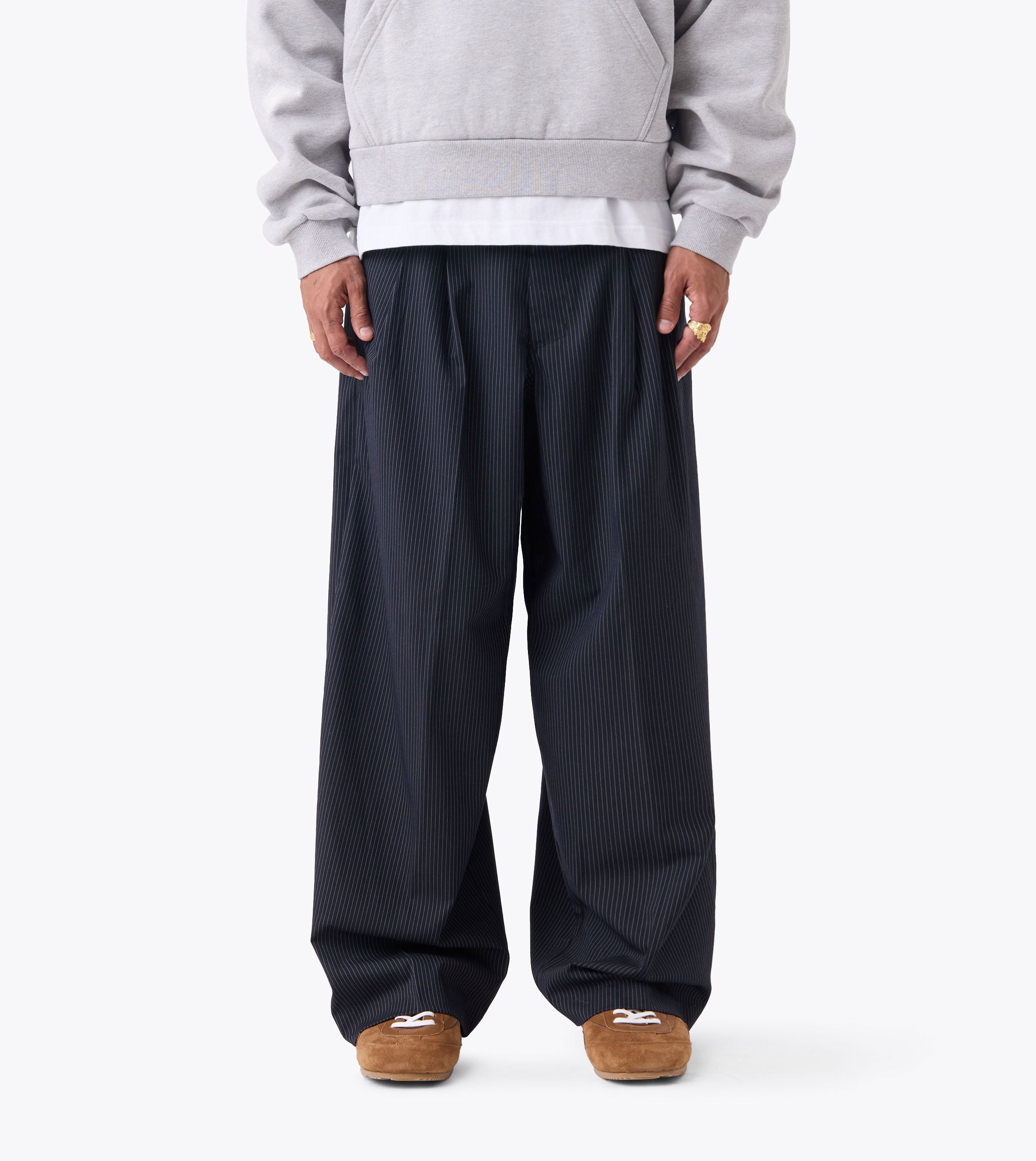 Pinstripe Mega Pant Navy