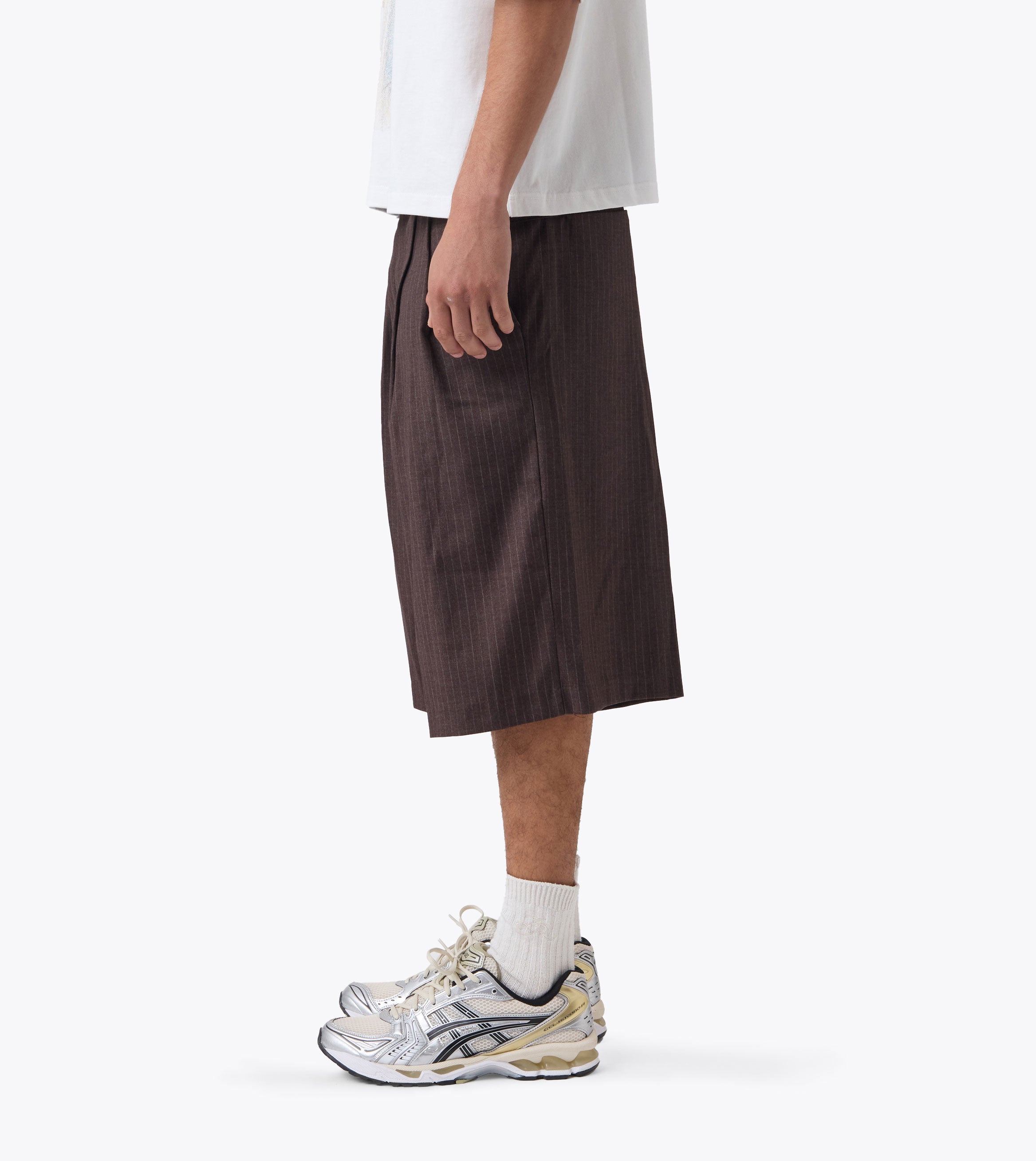 Pinstripe Mega Short Choc Stripe