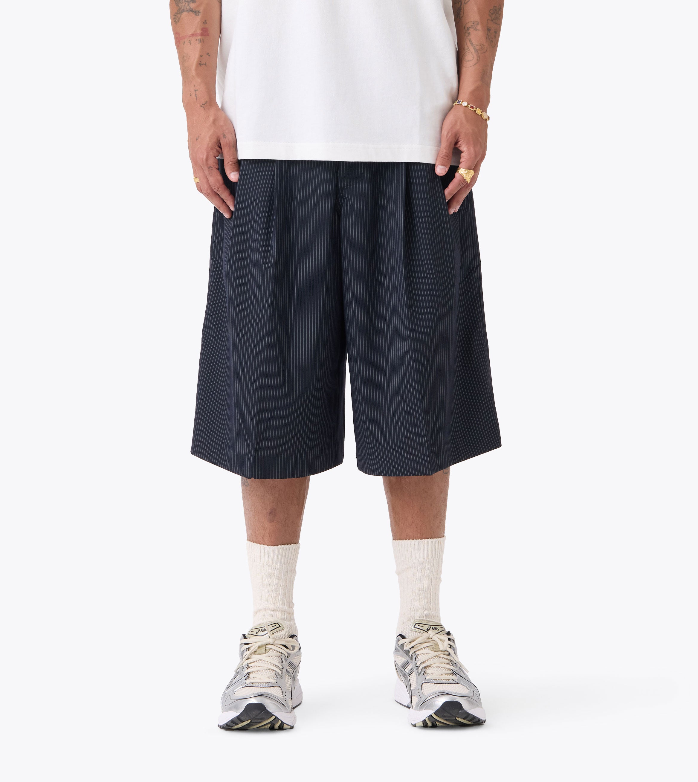 Pinstripe Mega Short Navy