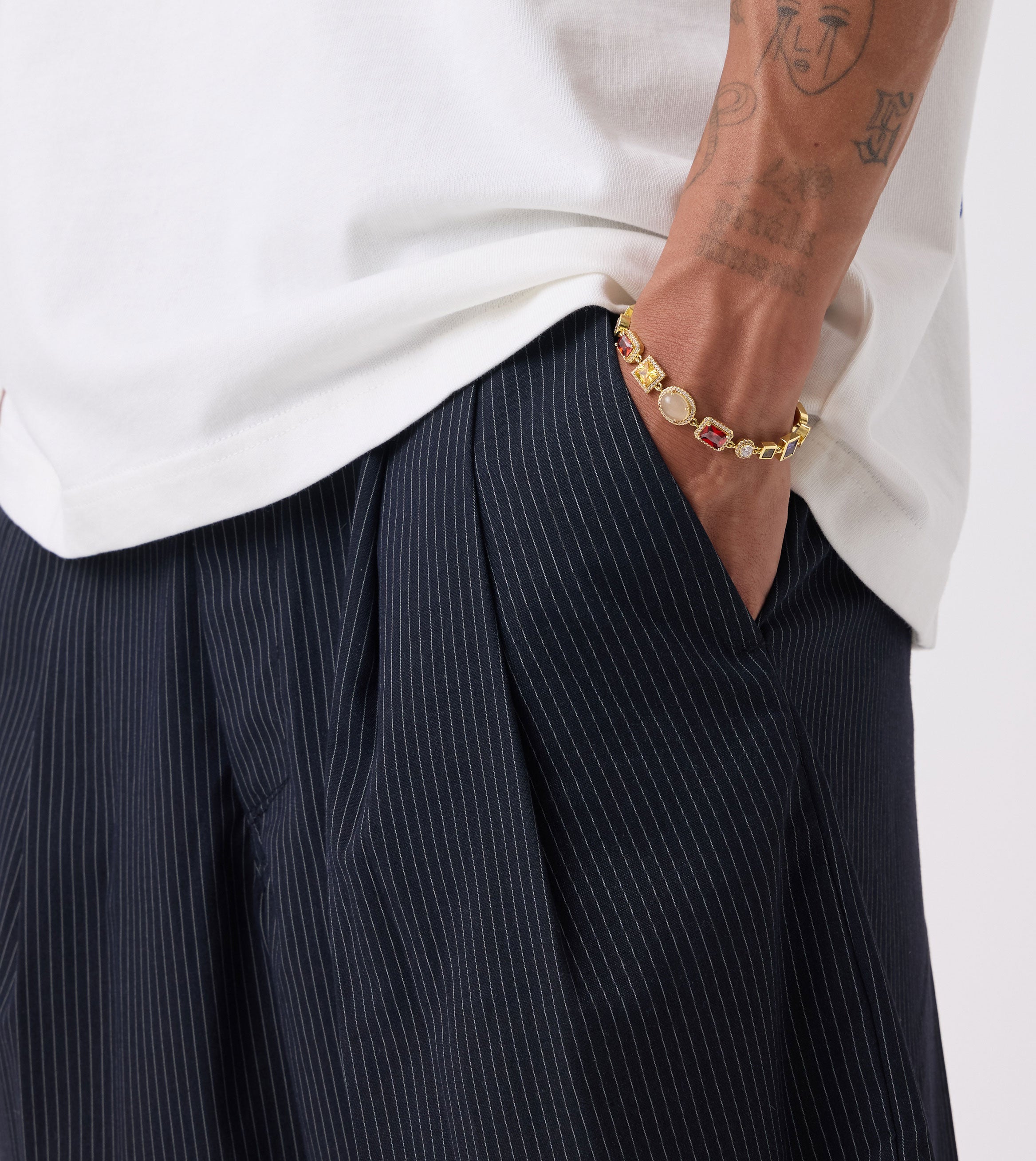 Pinstripe Mega Pant Navy