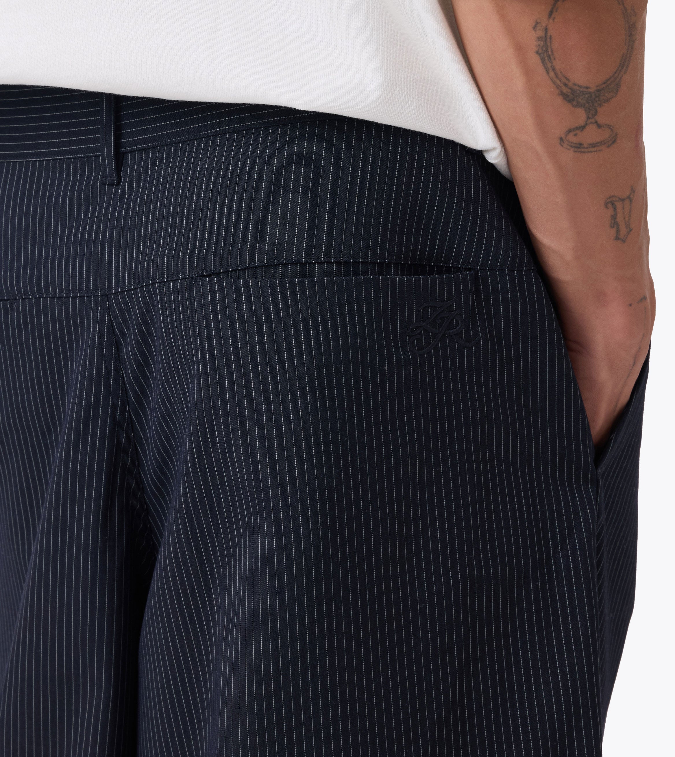 Pinstripe Mega Pant Navy